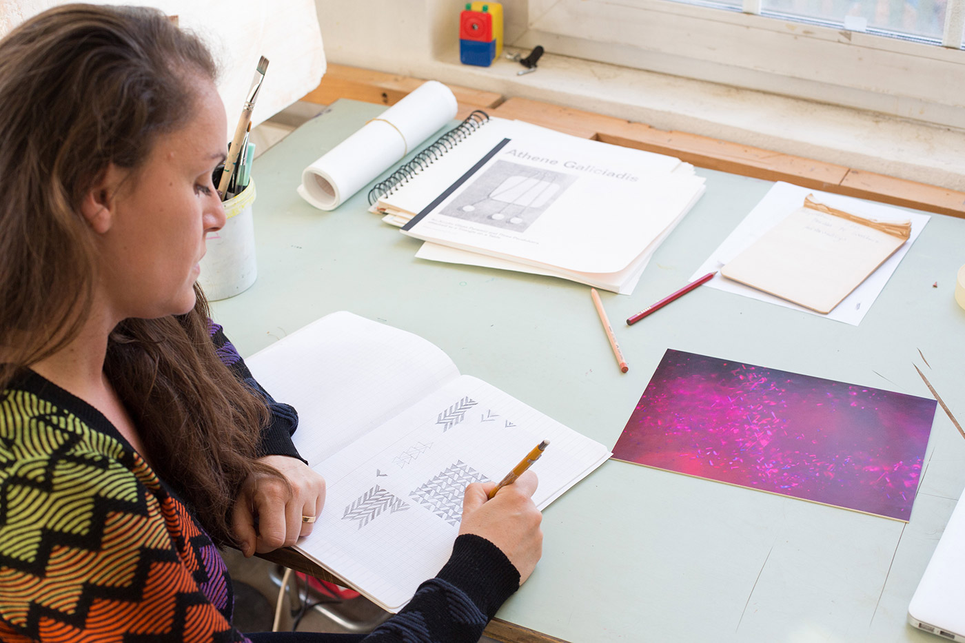  Athene Galiciadis designing her 'Stool' art piece