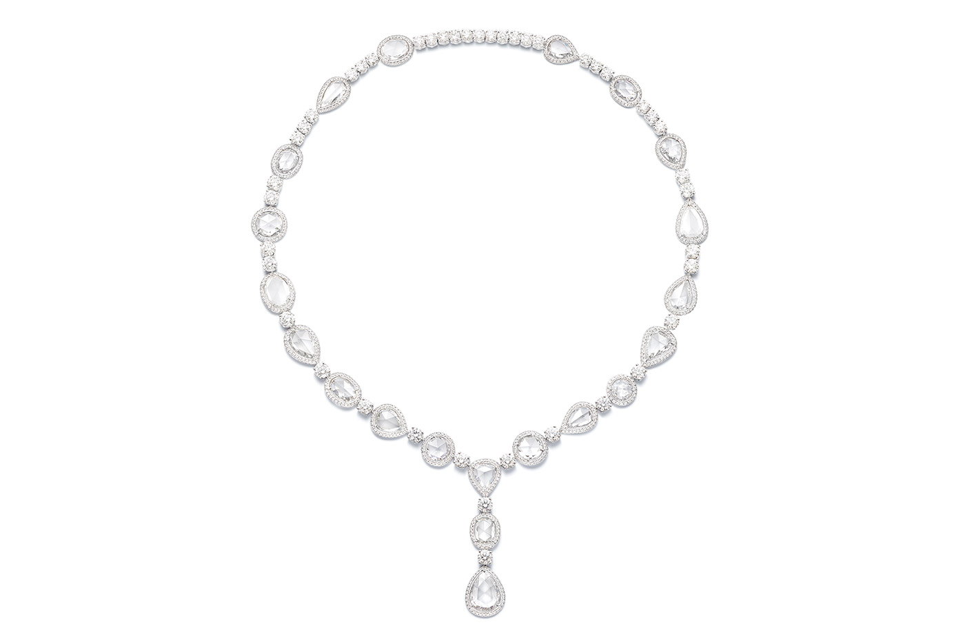 Piaget ‘Mirror of Lights’ necklace with 21 rose cut fancy shaped diamonds totalling 25.97 ct and 638 brilliant cut diamonds totalling 13.46 ct