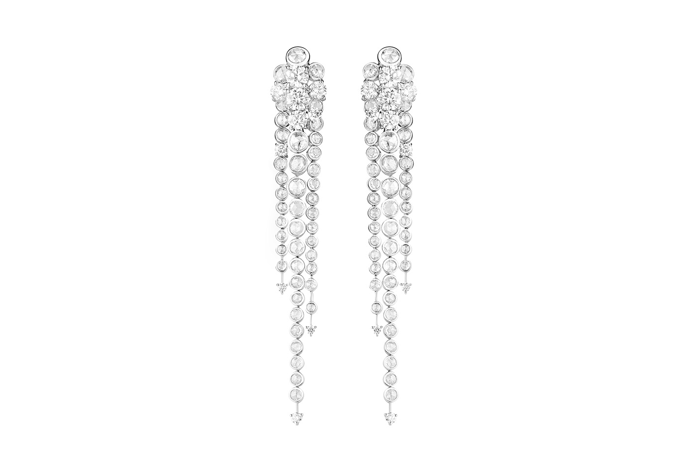  Boucheron 'Rosé' drop earrings with rose cut diamonds