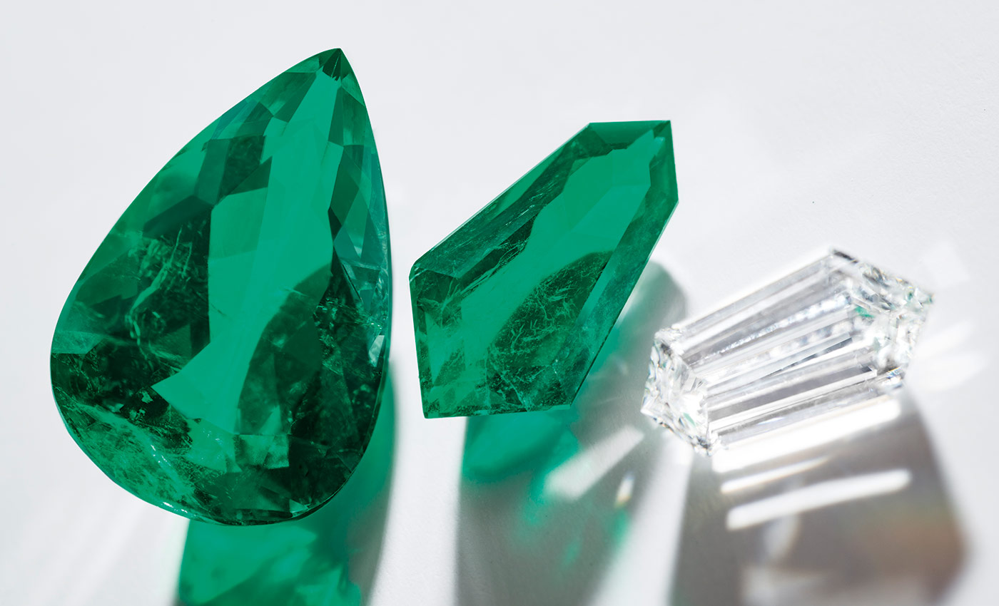  Colombian emeralds and diamonds from the Piaget ‘Green Borealis’ necklace