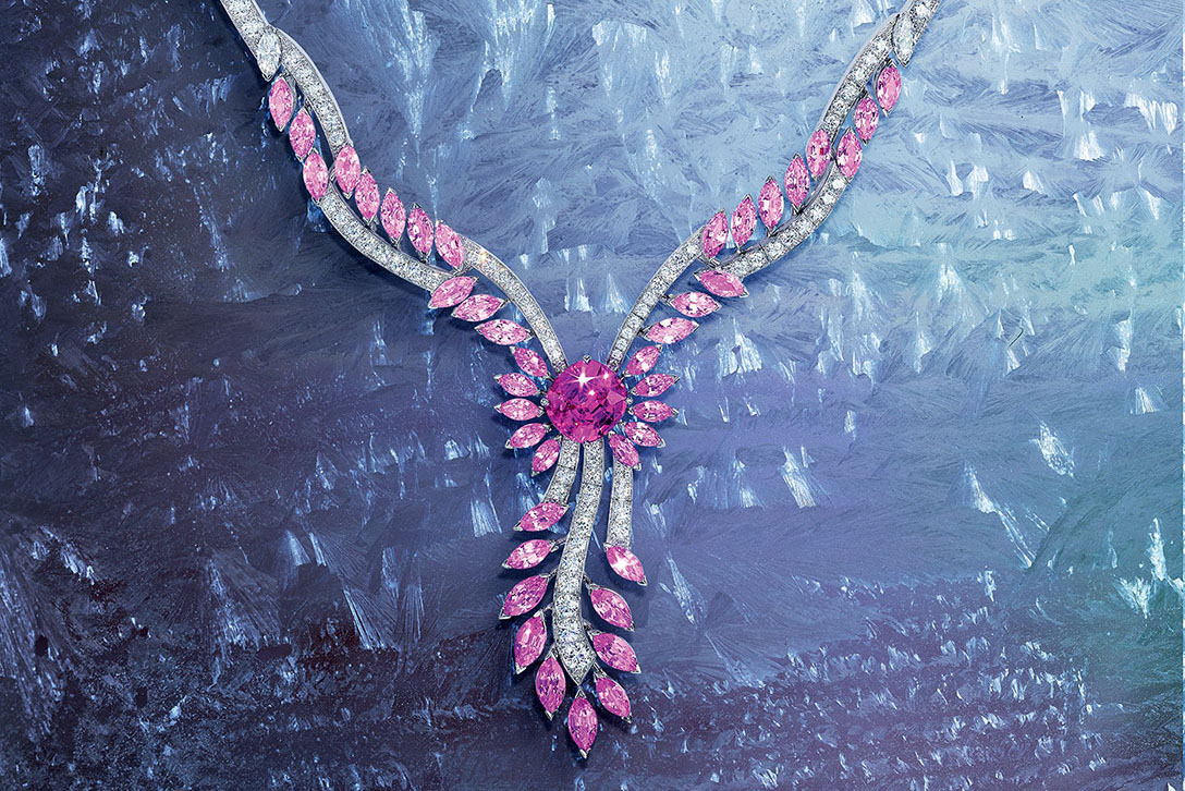  Piaget ‘Dazzling Glow’ ring from the 'Dancing Nights' line with 7.81ct Sri Lankan pink sapphire, pink sapphires and diamonds 