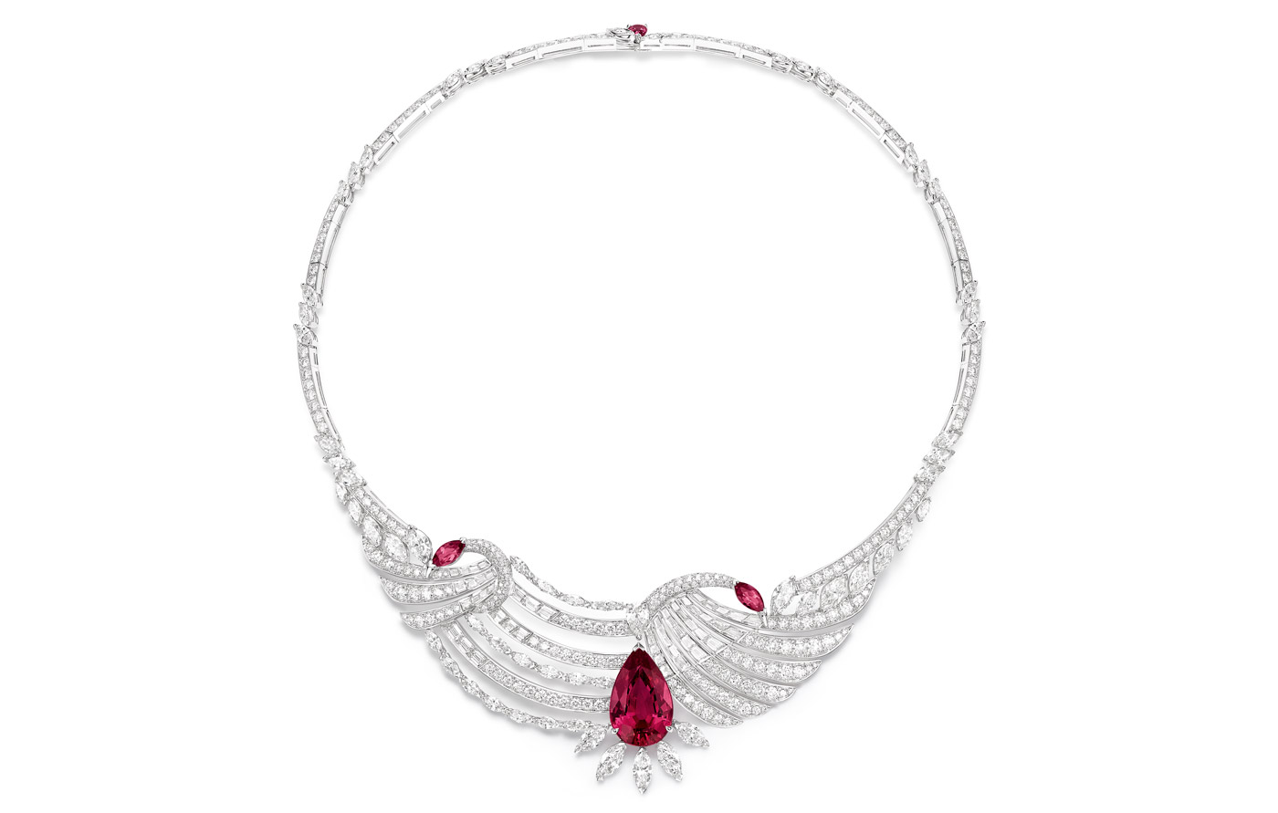  Piaget ‘Celestial Parade’ necklace from the ‘Exalting Sights’ line with 11.50 ct pear cut spinel, spinels and diamonds 