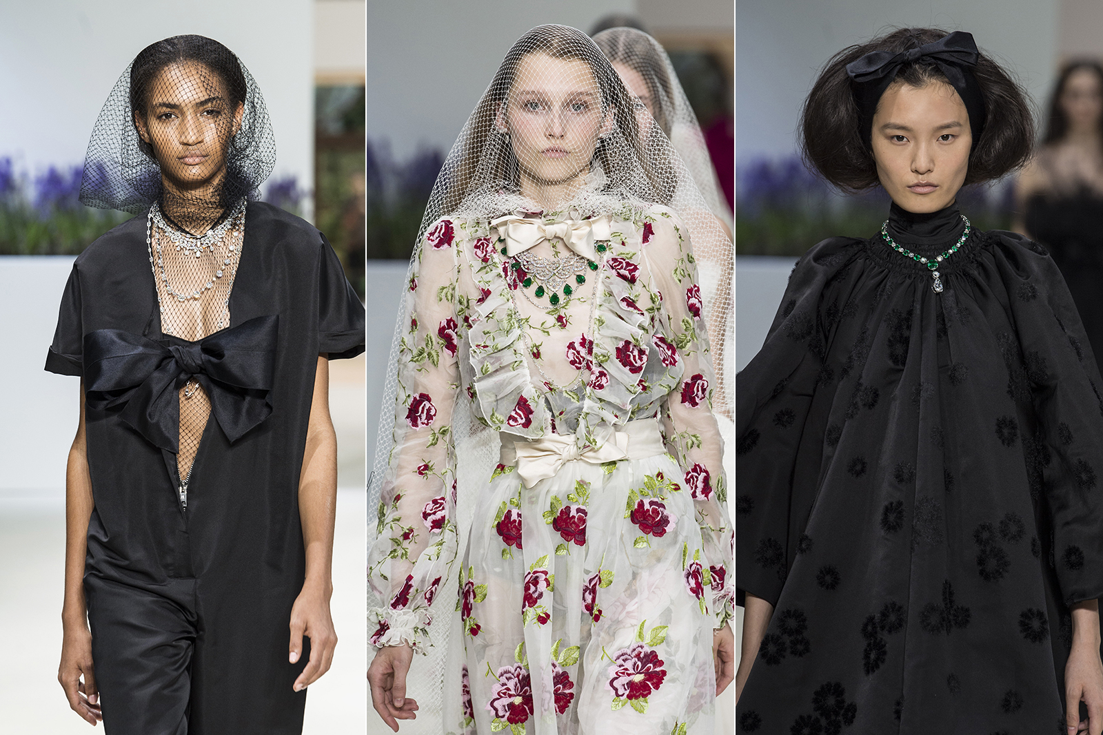 Giambattista Valli Paris Haute Couture A/W 2018 catwalk presentation with Chopard jewellery