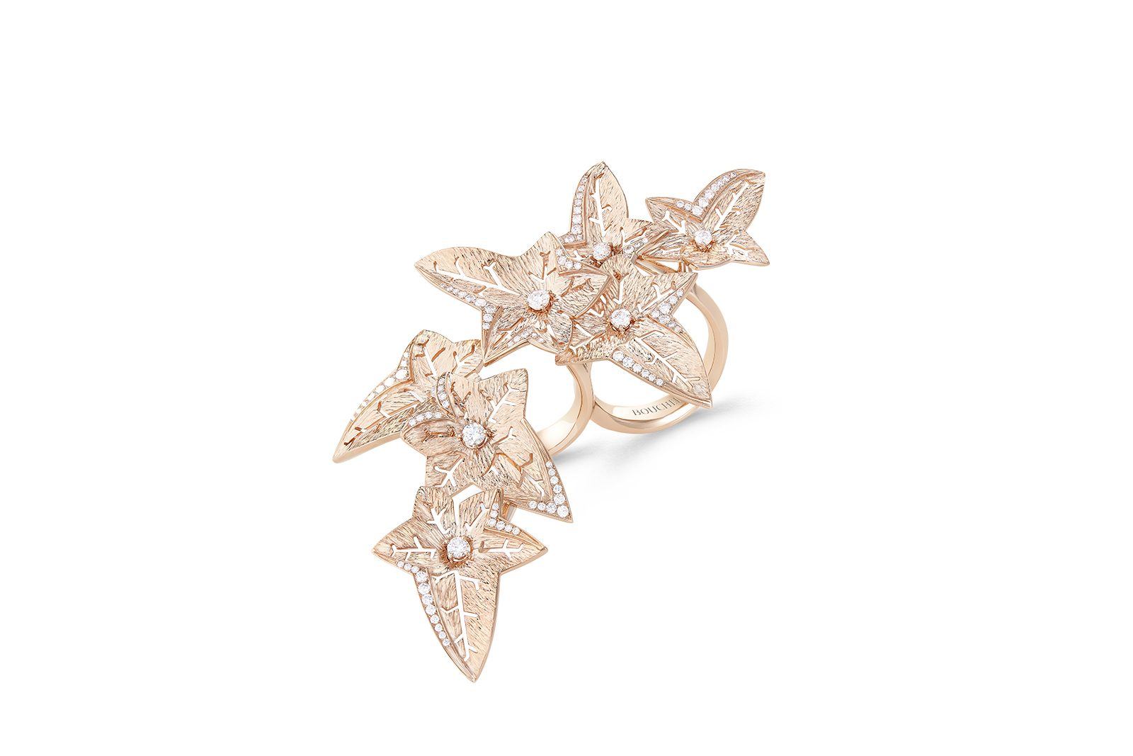  Boucheron ‘Lierre de Paris’ double ring in diamonds and yellow gold