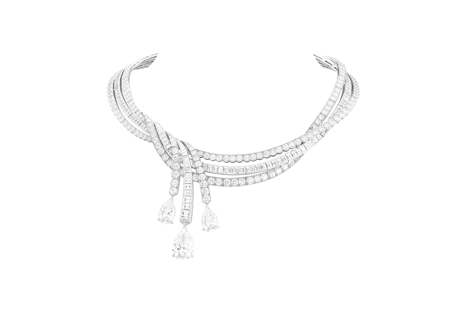  Van Cleef & Arpels ‘Rubans de Princesse’ transformable necklace from ‘The Twelve Dancing Princess’ line with 22.87ct pear cut diamonds, and accenting diamonds