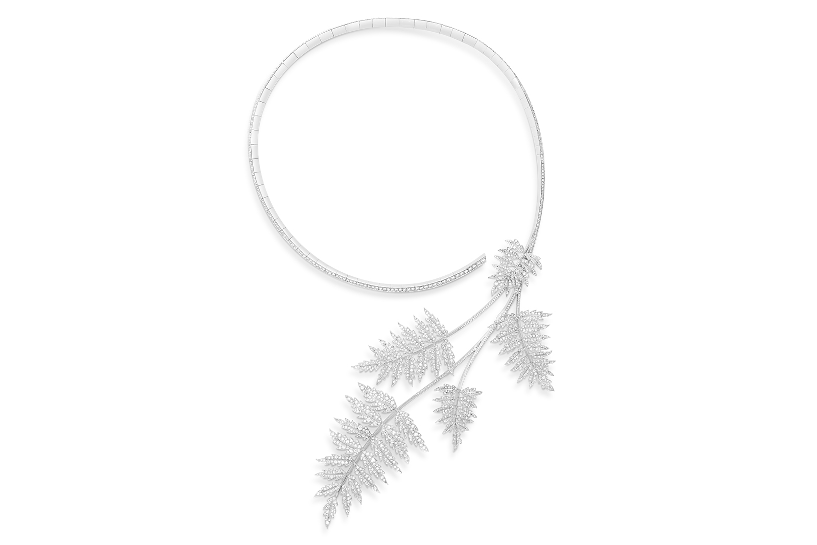  Boucheron 'Fougäre' necklace pavéd with diamonds on white gold