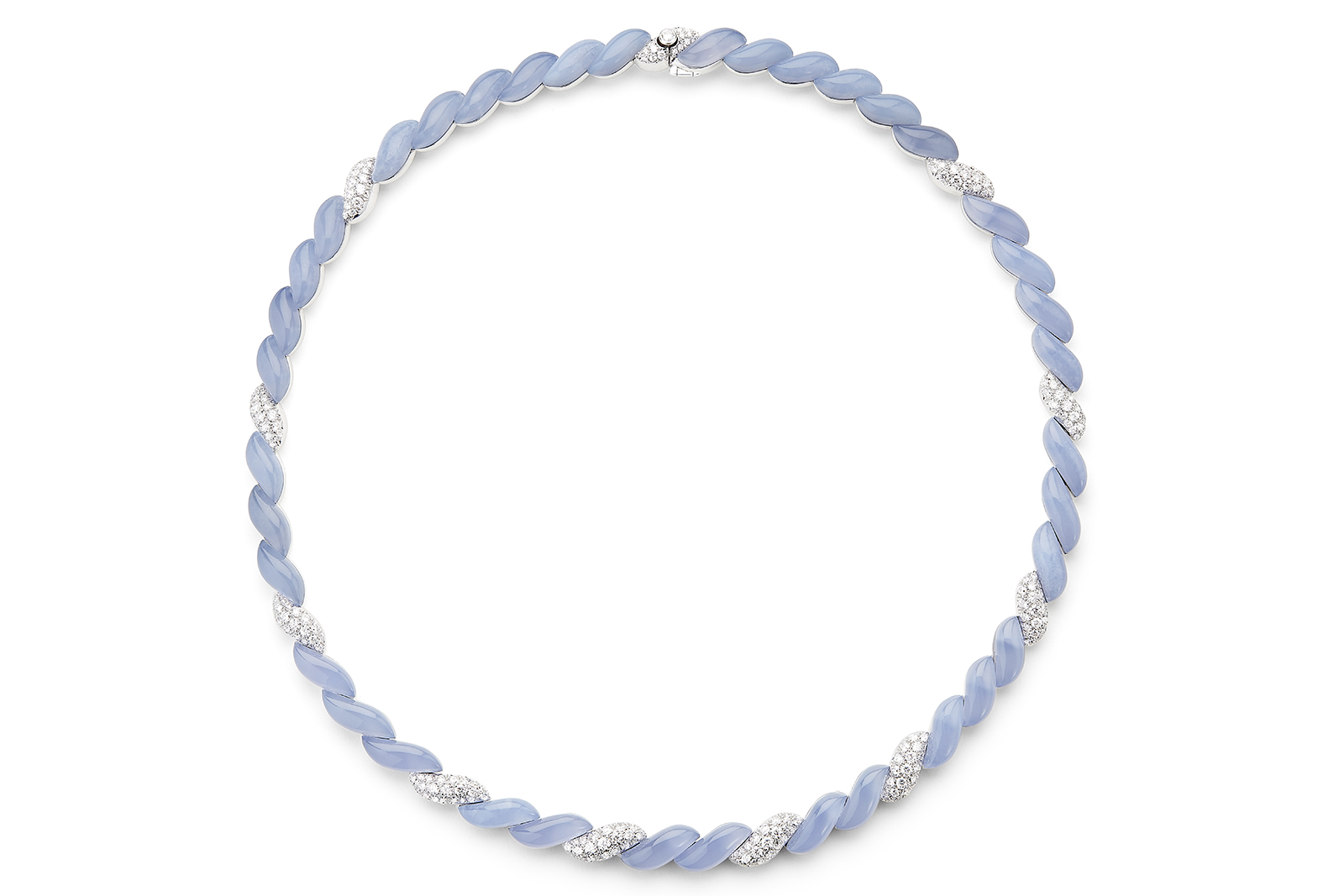  Boucheron 'Lumiare de Calcédoines' necklace set with chalcedony, pavéd with diamonds on white gold