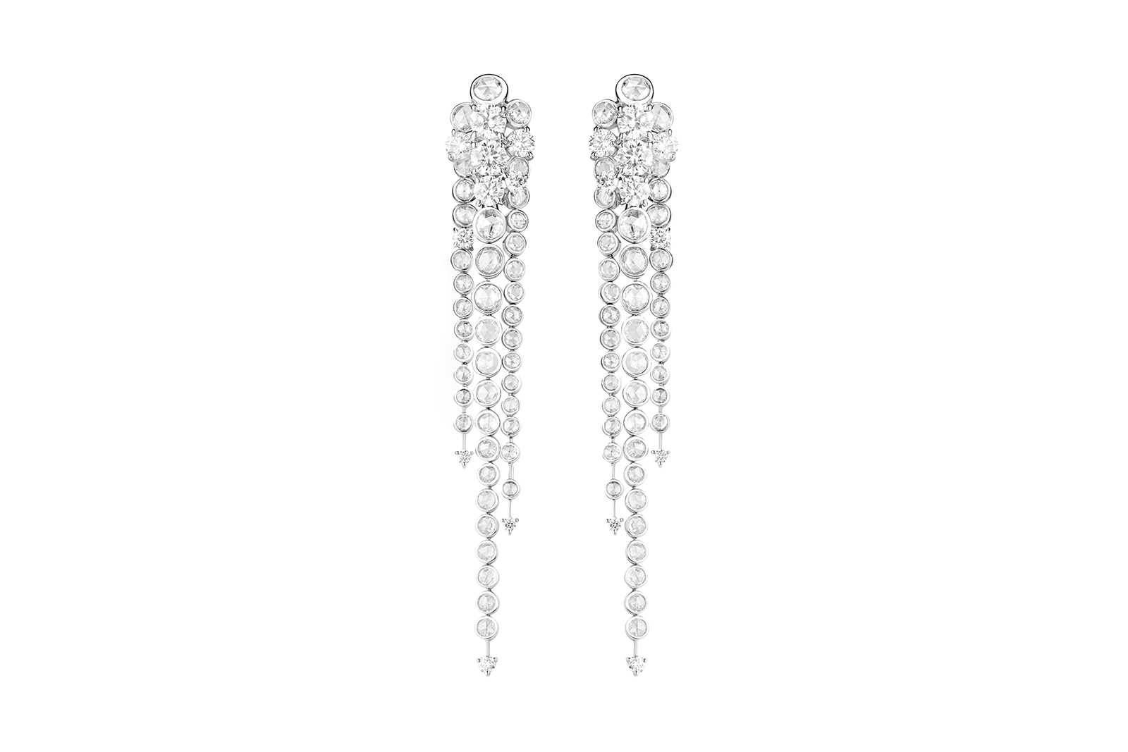  Boucheron 'Rosé' pendant earrings set with diamonds on white gold