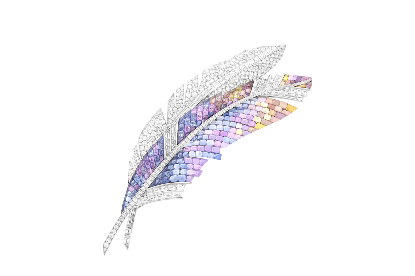  Van Cleef & Arpels 'Panache Mystérieux' brooch from the 'Quatre Contes de Grimm' collection in Vitrail Mystery Set TM sapphires and diamonds