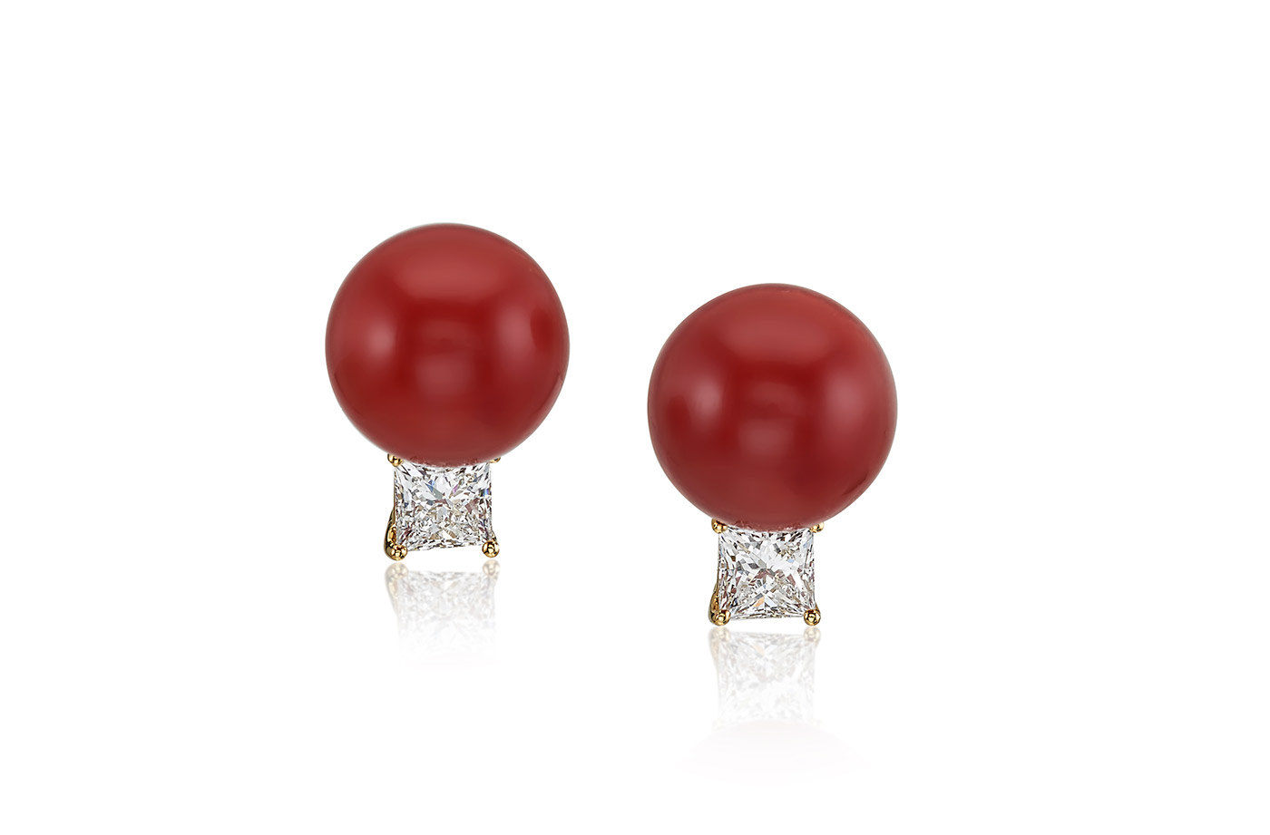  Assael 'Fire on Ice' earrings with Sardinian coral and diamonds