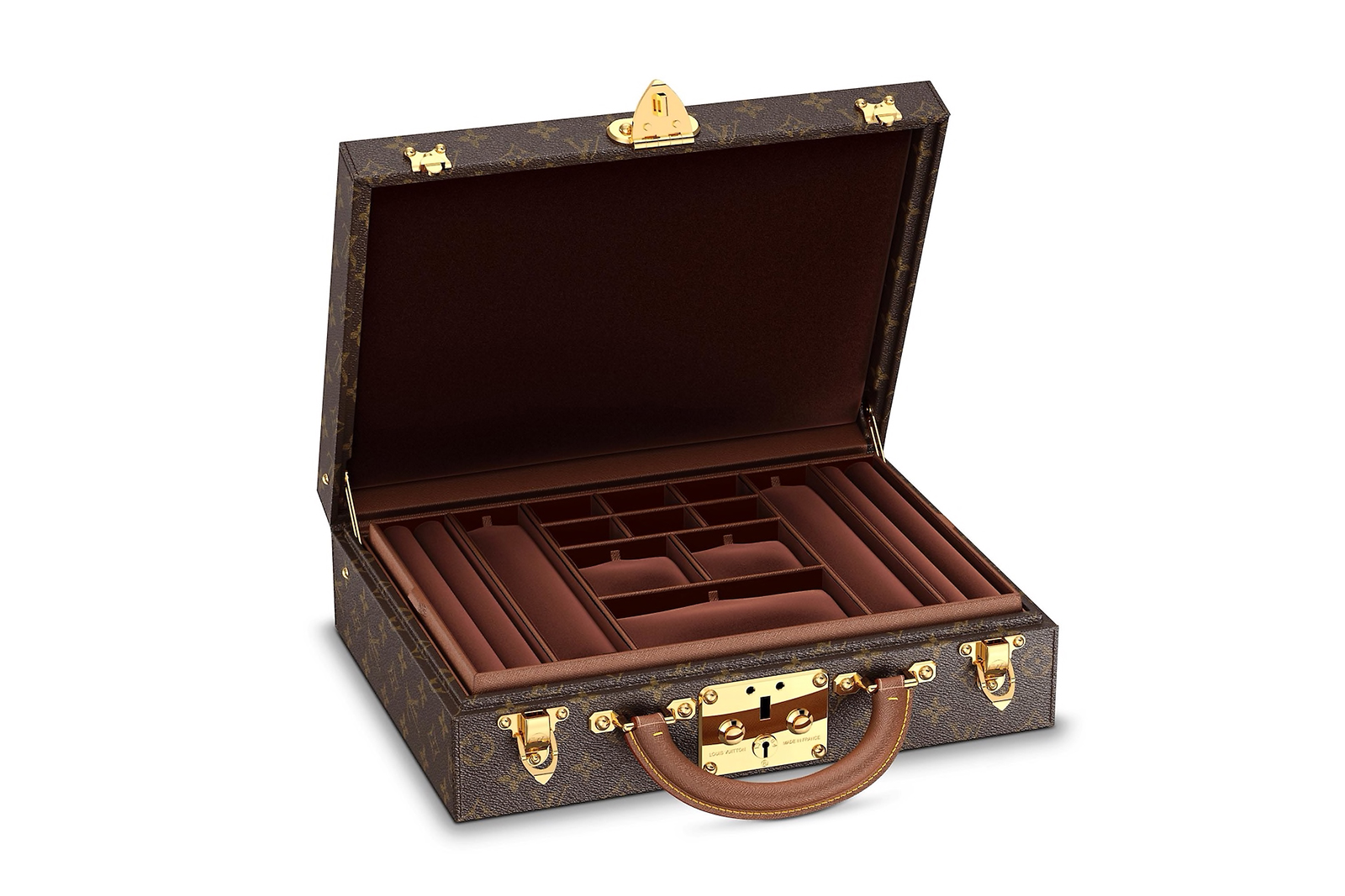 Louis Vuitton jewellery case in printed leather