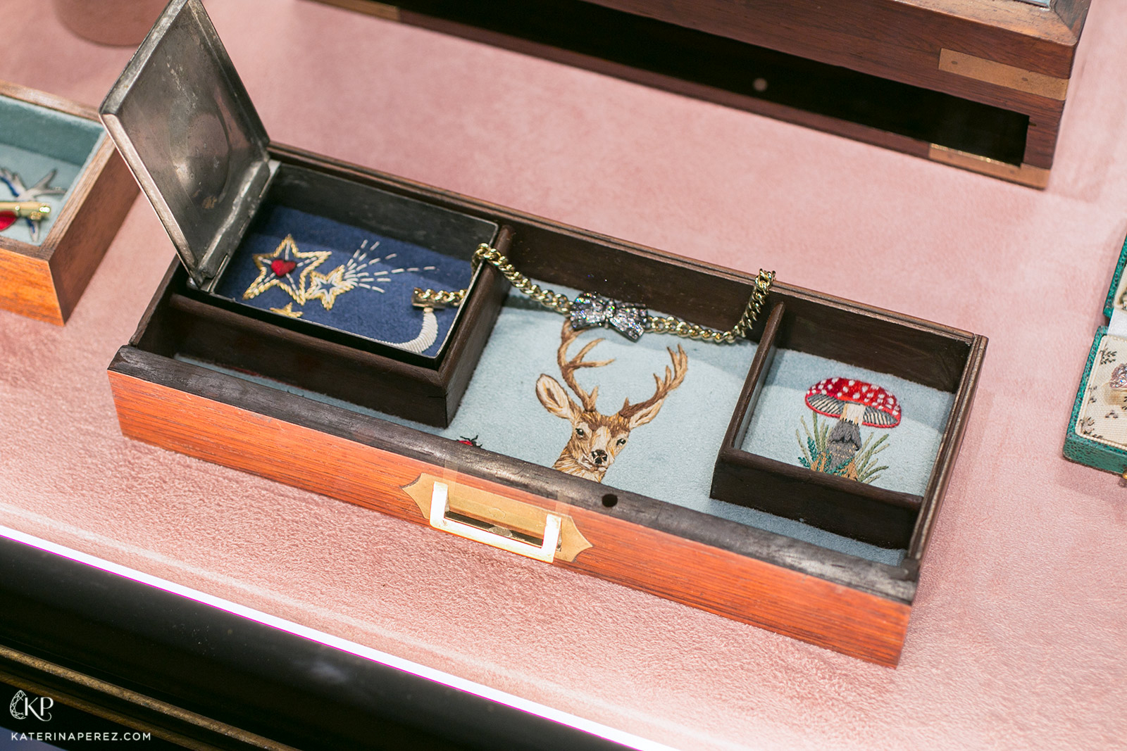  Jessica McCormack ‘Mother and Daughter’ repurposed bespoke jewellery box with hand-stitched embroidery 