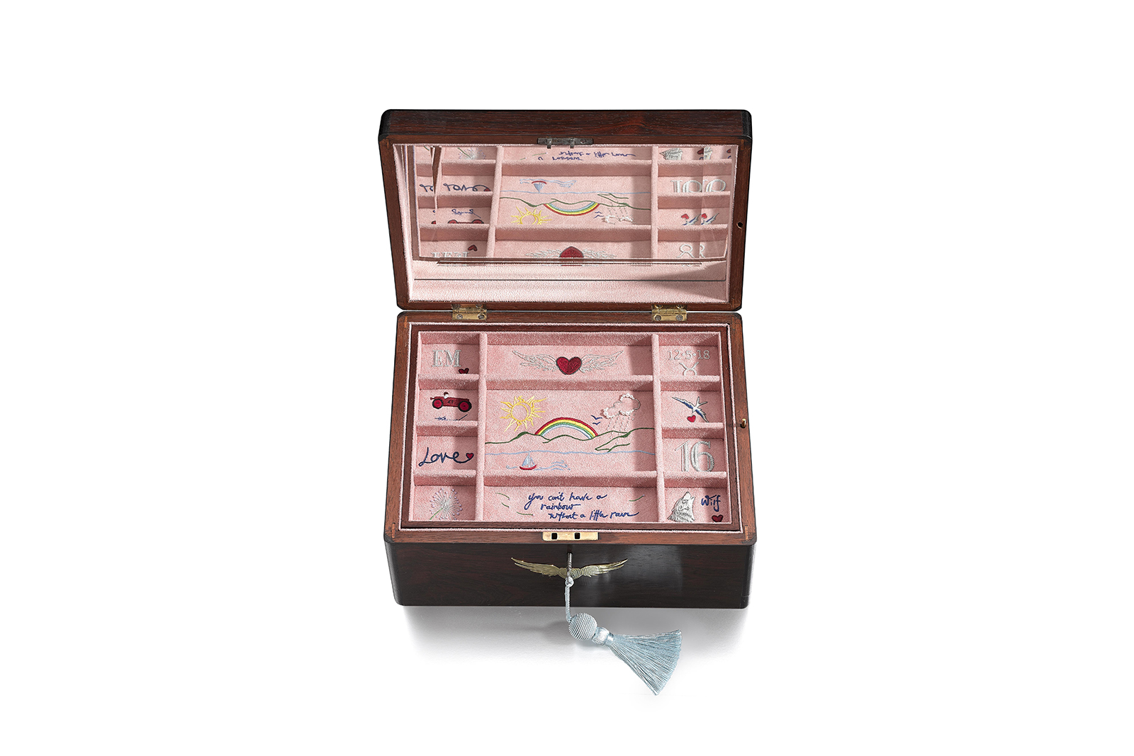  Jessica McCormack ‘Mother and Daughter’ repurposed bespoke jewellery box with hand-stitched embroidery 