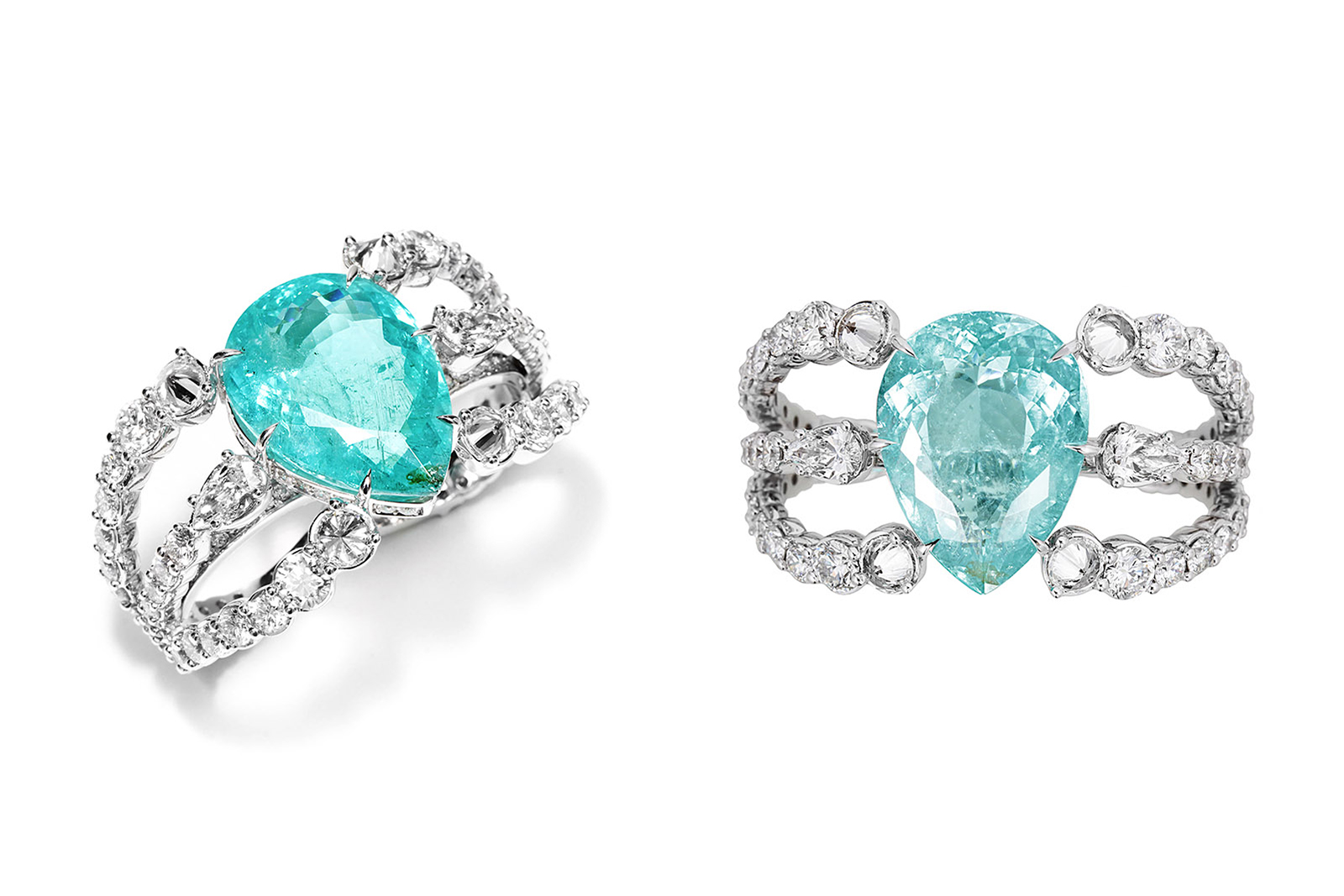  Ara Vartanian 'Octopus' ring with 27.76ct Paraiba tourmaline and diamonds in white gold 