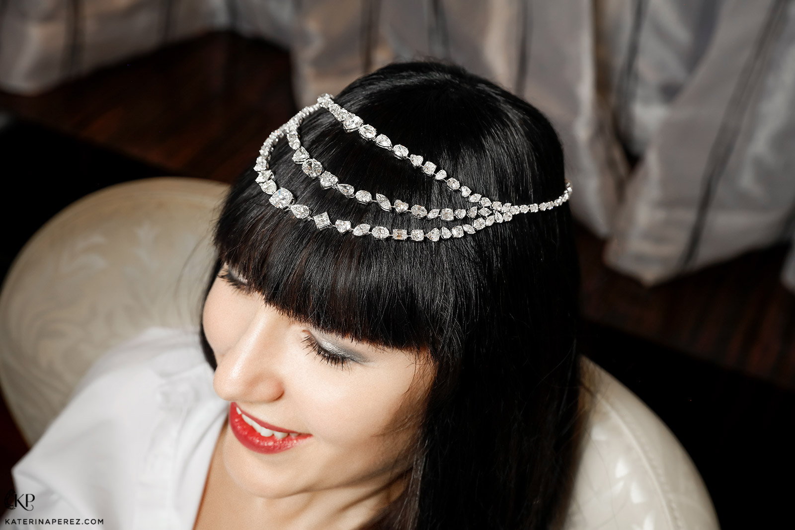  Kamyen 3-row diamond necklace