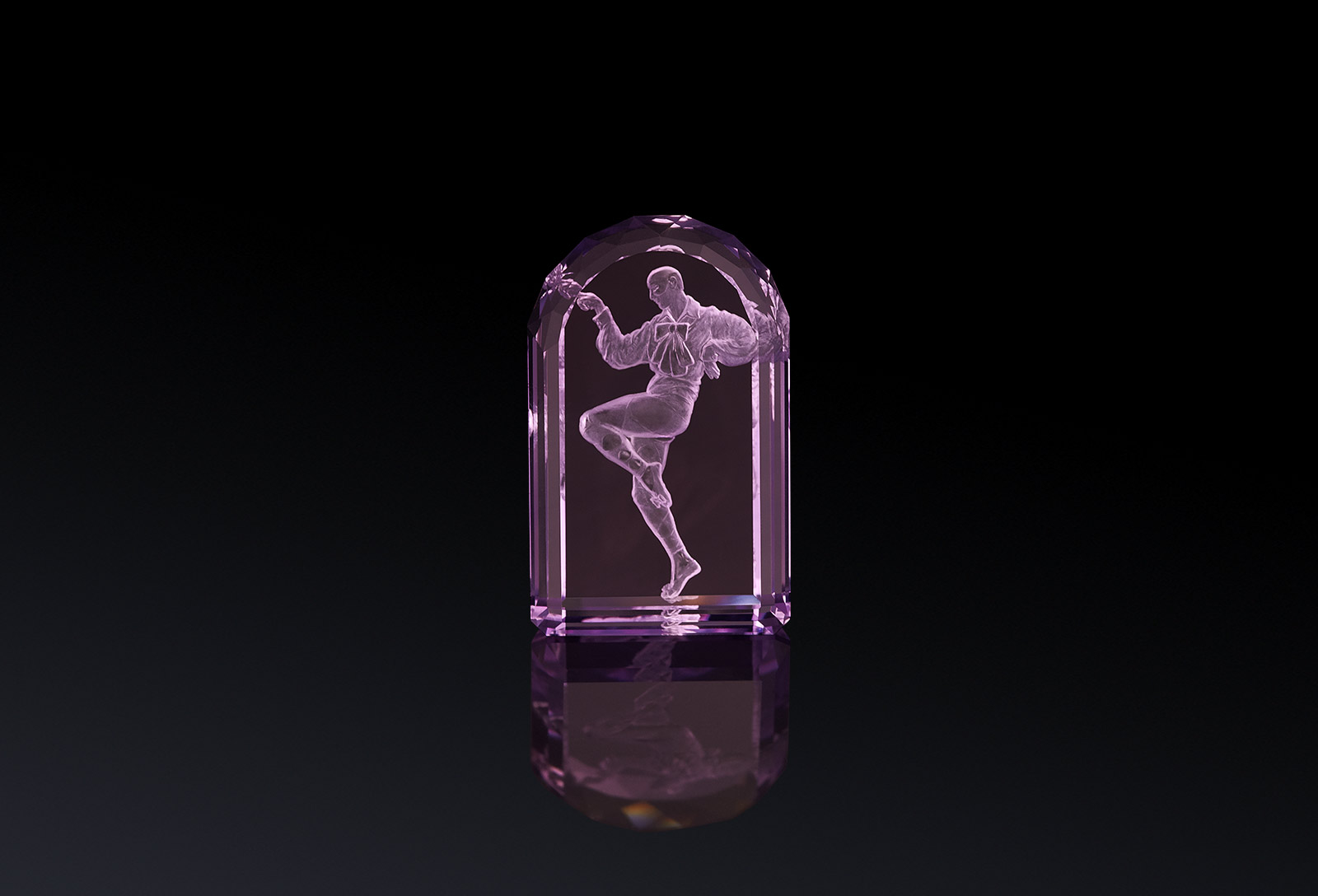  Argentov amethyst intaglio from the ballet series hand carved by Vladimir Popovitch