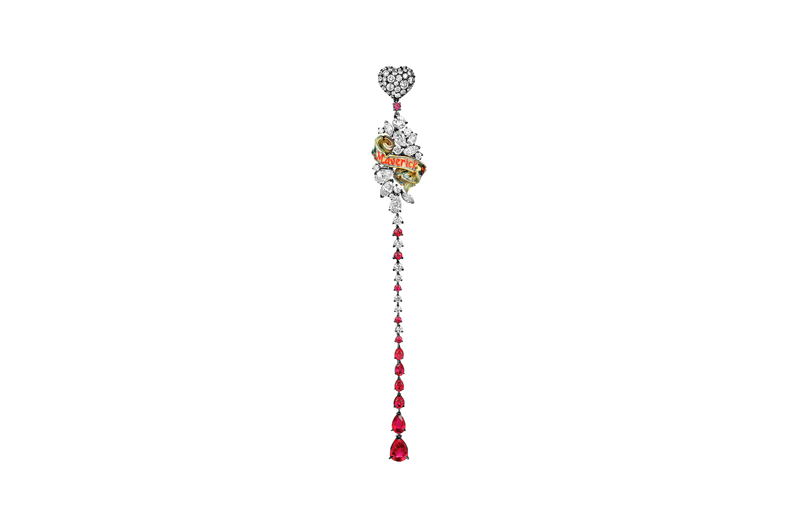  Liza Borzaya earring with enamel, rubies and diamonds from Get Inked! collection 