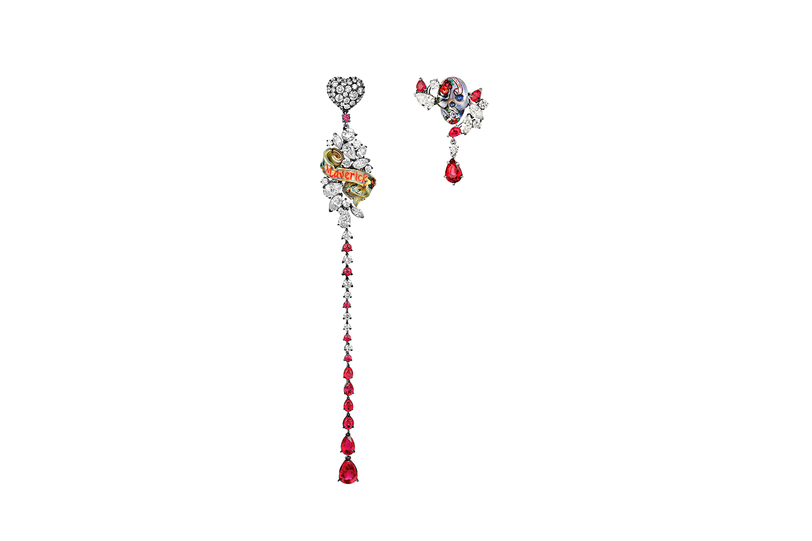  Liza Borzaya earrings with enamel, rubies and diamonds from Get Inked! collection 