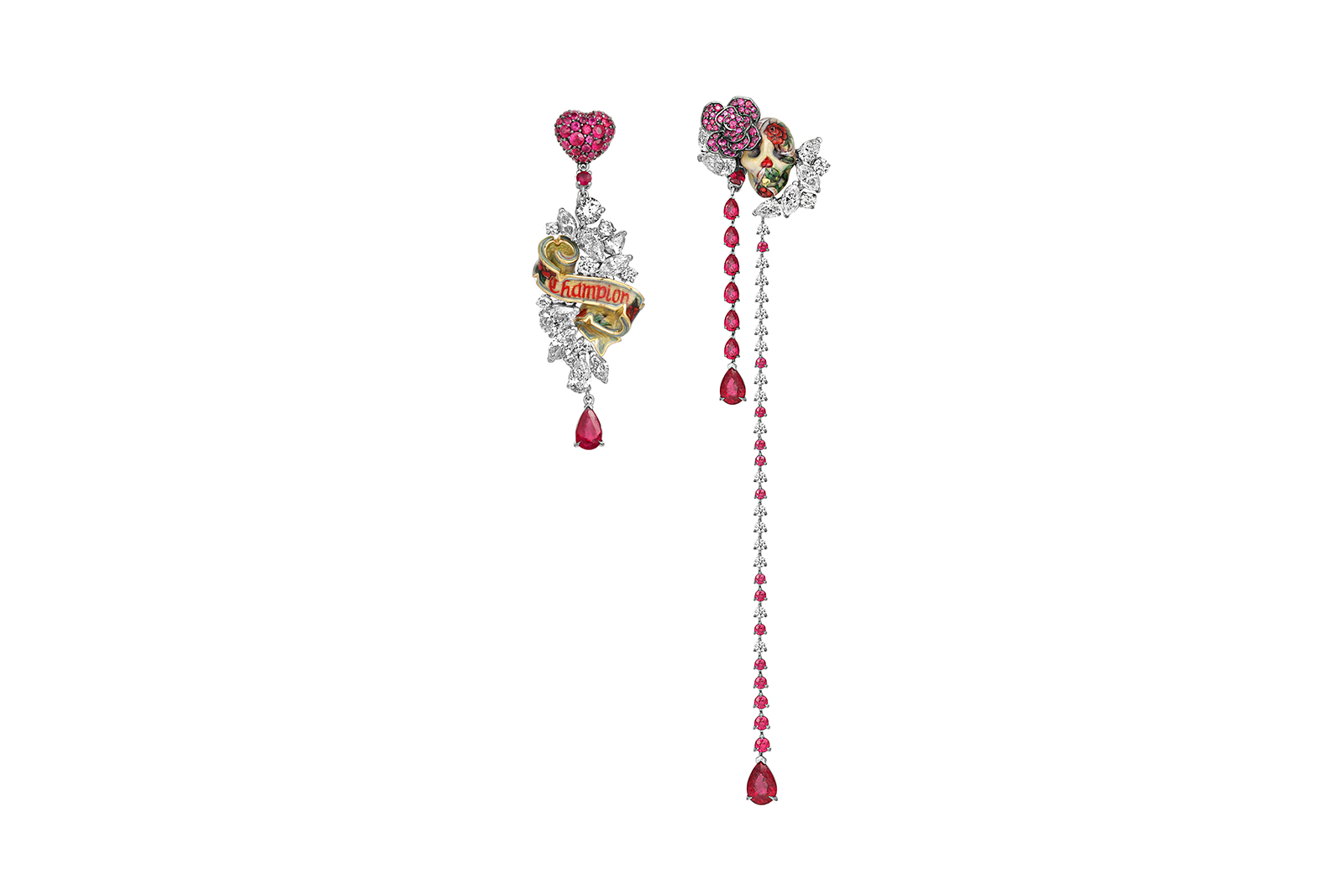  Liza Borzaya earrings with enamel, rubies and diamonds from Get Inked! collection 
