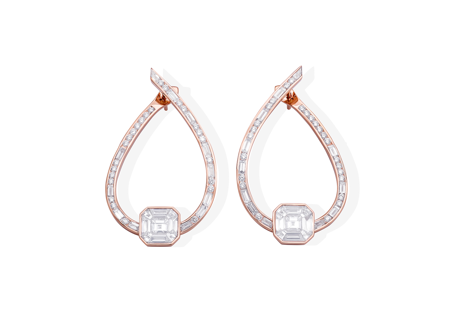  Diamond earrings in rose gold from Iced Zeit collection by Stenzhorn