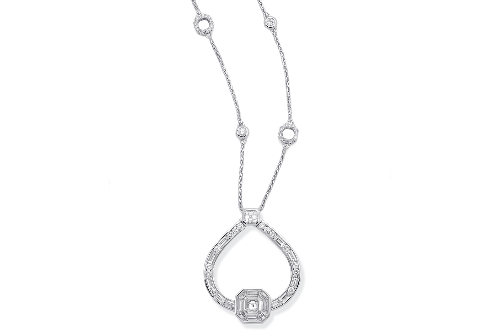  Diamond necklace in white gold from Iced Zeit collection by Stenzhorn