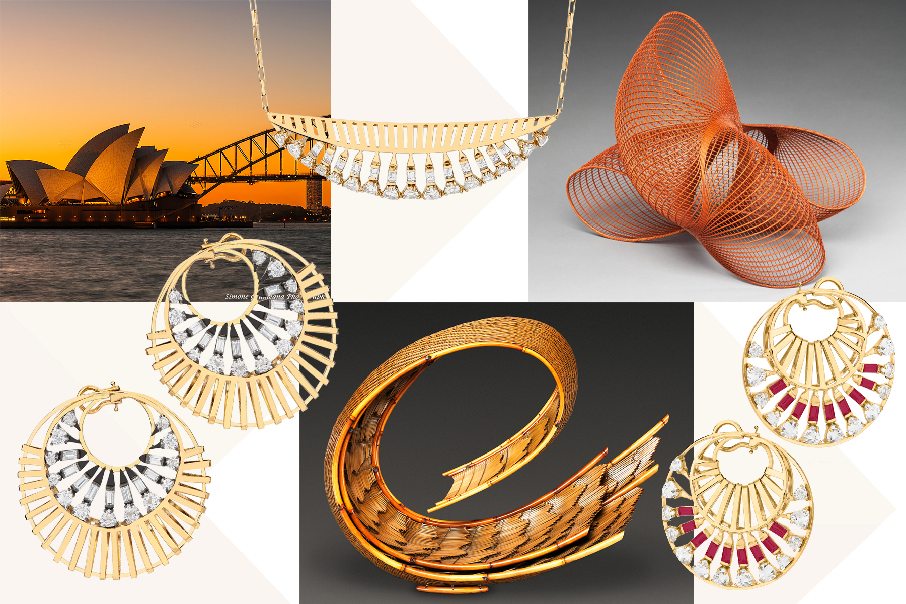 Jewellery from Carol Kauffmann's 'Trapeze' collection, and its inspirations
