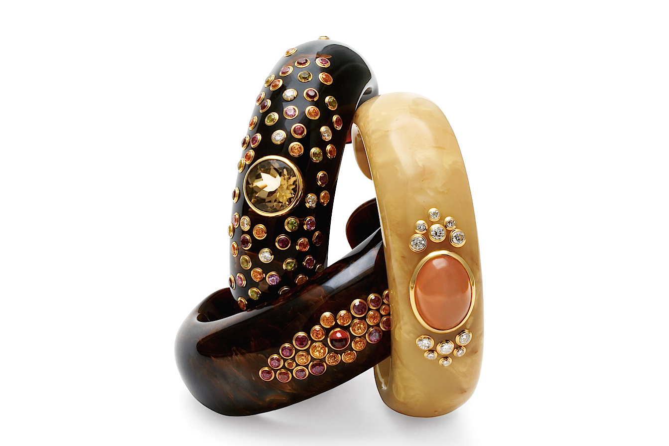 Браслеты Mark Davis с бакелитом, сапфиром, цитрином, кораллом и бриллиантами - ‘Jeweler’ Stellene Volandes