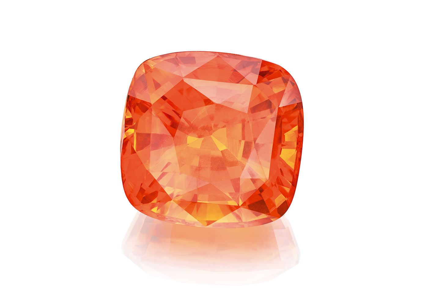  Constantin Wild cushion cut fancy coloured Sri Lankan orange sapphire