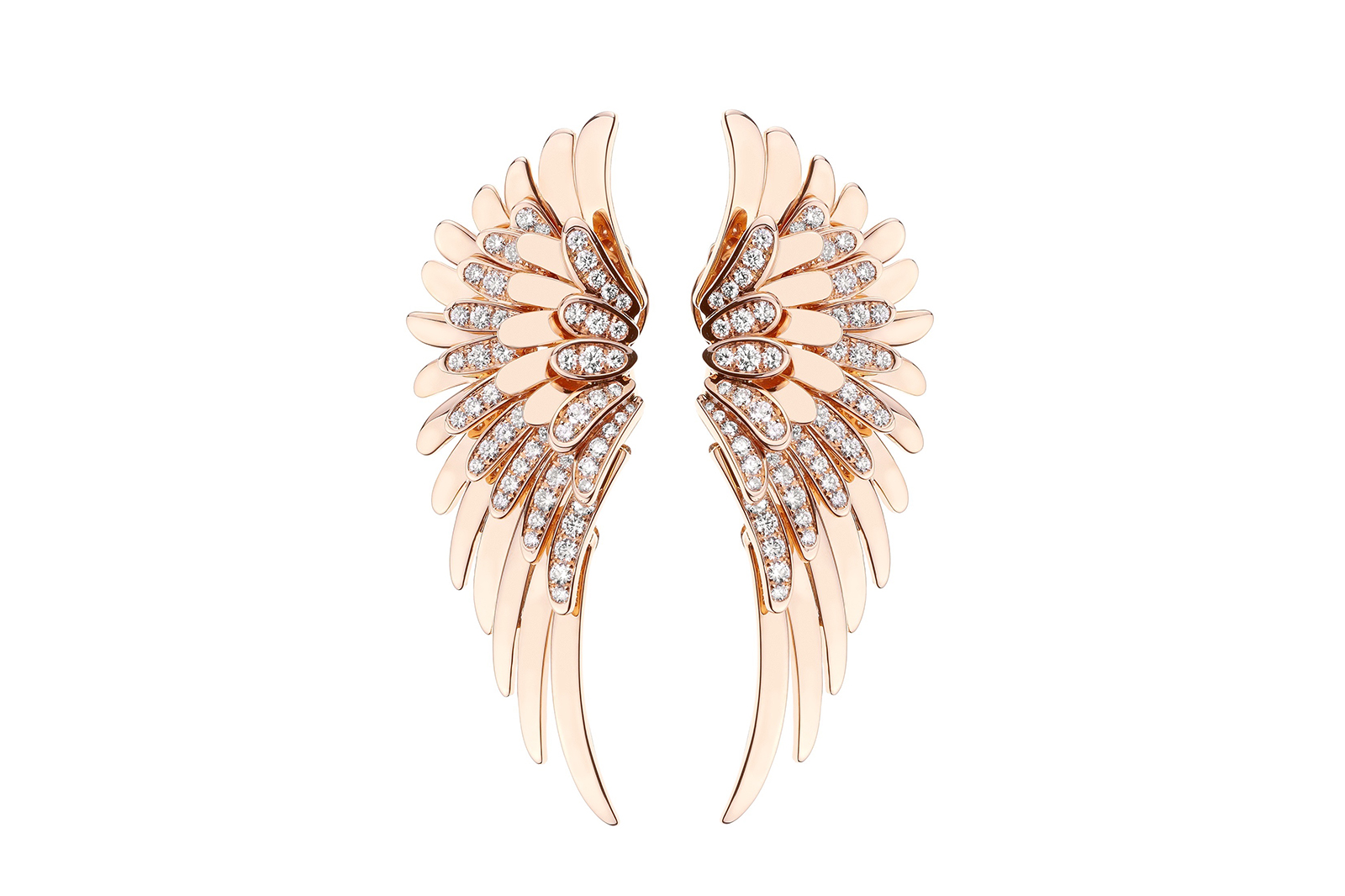  Maison Tabbah 'Angel' earrings with diamonds in 18k yellow gold