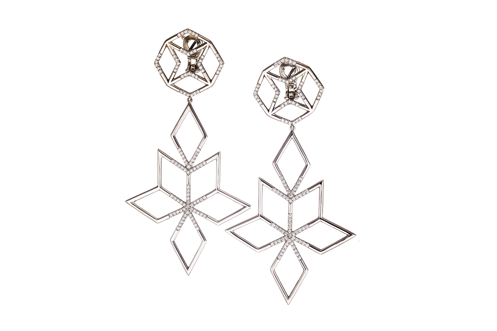  AENEA 'Twinkle' earrings with 1.32ct diamonds in palladium 