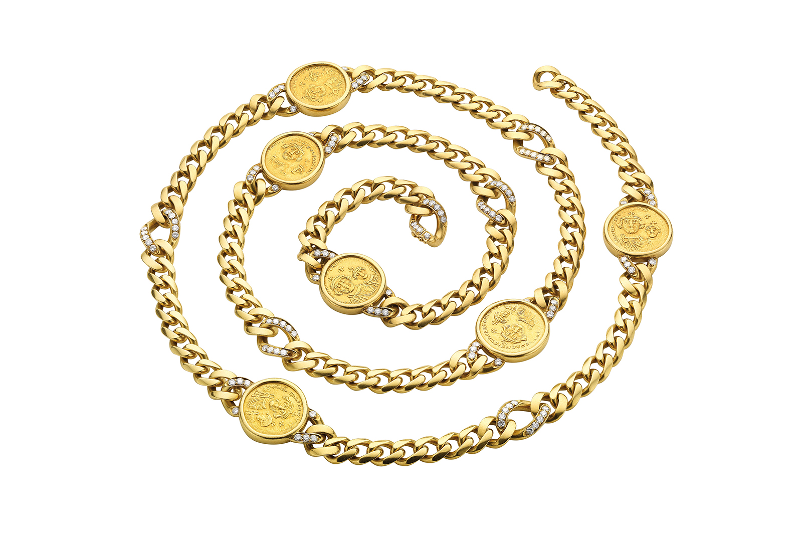  Bvlgari Heritage necklace from Elizabeth Taylor's personal collection with diamonds in 18k yellow gold