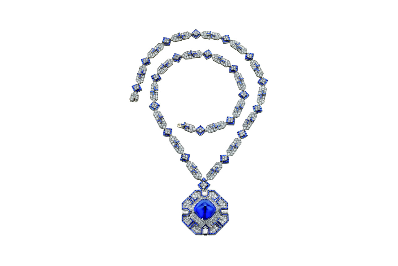  Bvlgari Heritage transformable necklace from Elizabeth Taylor's personal collection with 52.72 carat Burmese sapphire, sapphires and diamonds