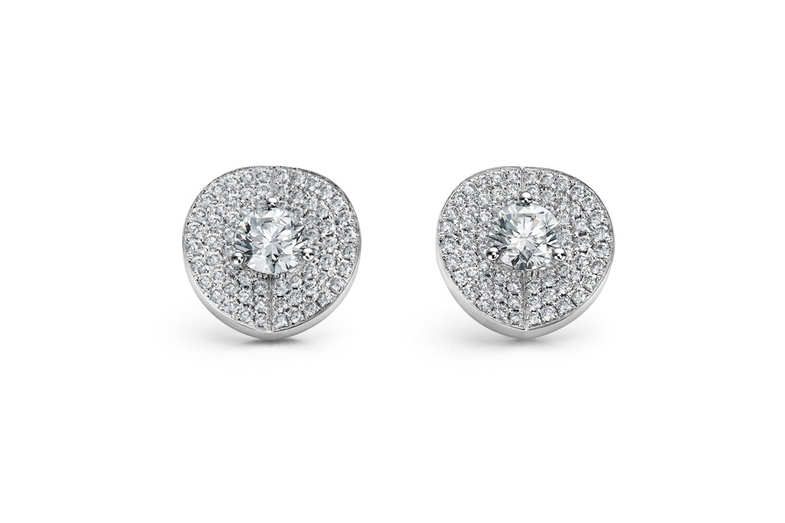  Bucherer 'B. Dimension' collection earrings with diamonds in 18k white gold