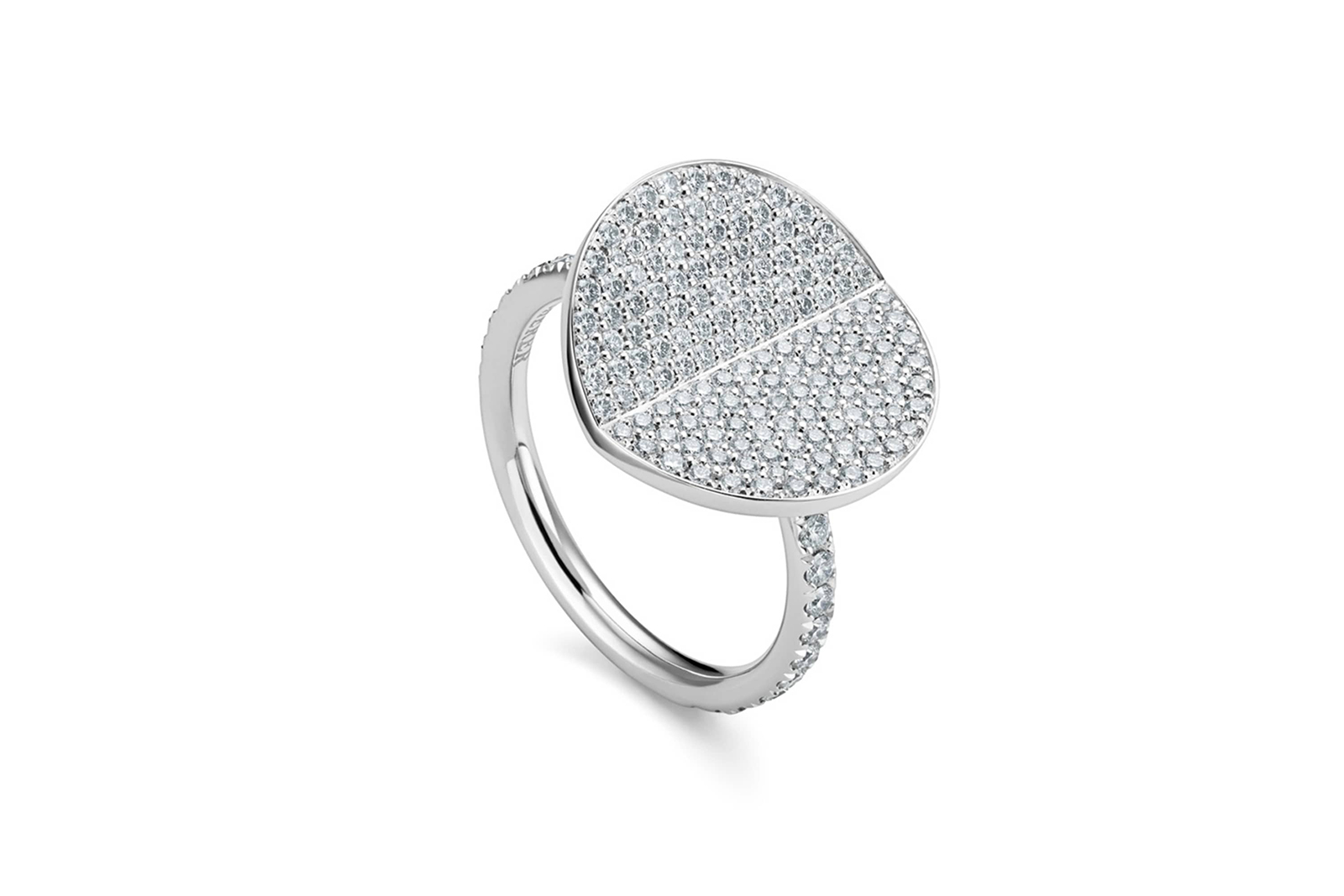  Bucherer 'B. Dimension' collection ring with diamonds in 18k white gold