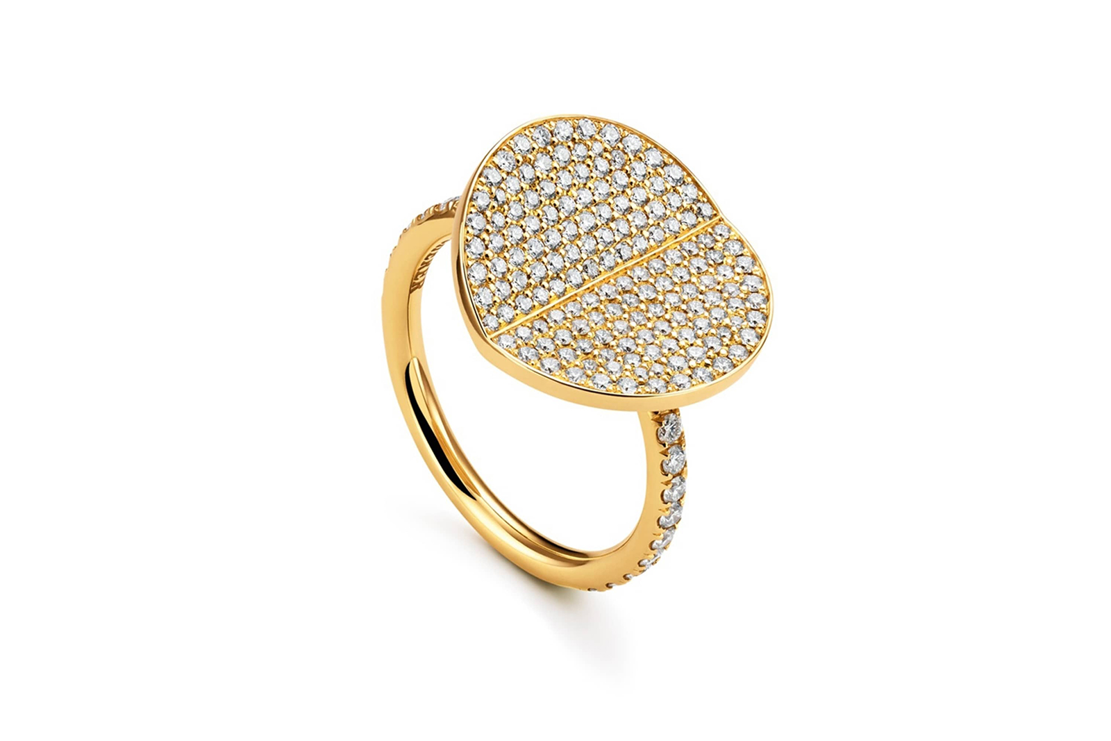  Bucherer 'B. Dimension' collection ring with diamonds in 18k yellow gold