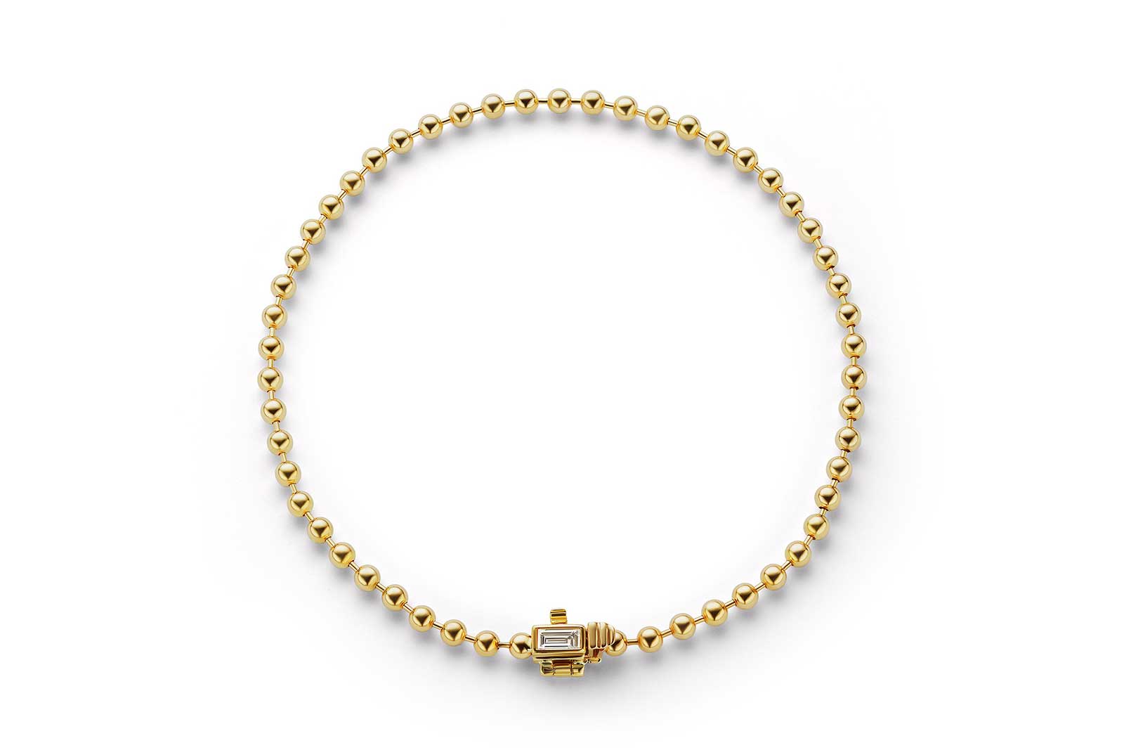  Maria Canale 'Flapper' collection bracelet with baguette cut diamonds in 18k yellow gold 