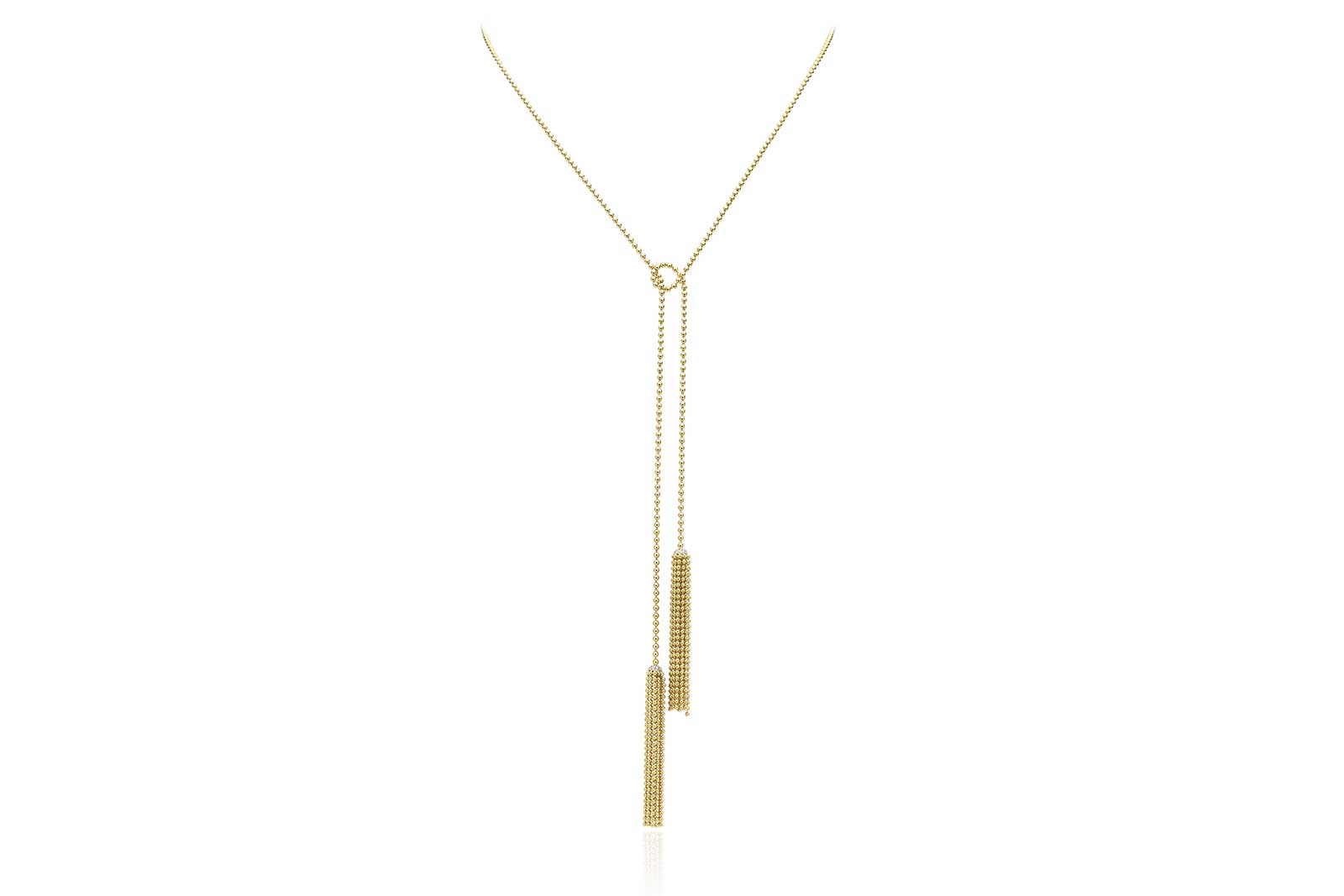  Maria Canale 'Flapper' collection lariat necklace with diamonds in 18k yellow gold 