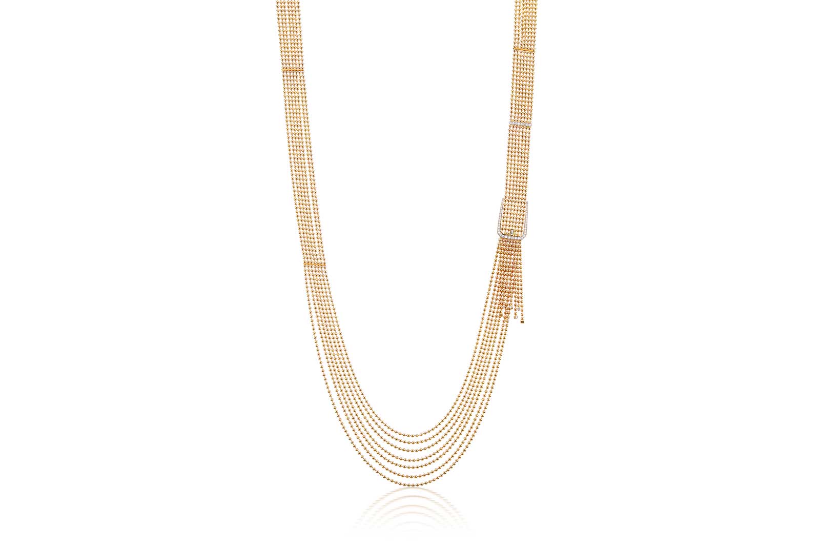  Maria Canale 'Flapper' collection necklace with diamonds in 18k yellow gold 