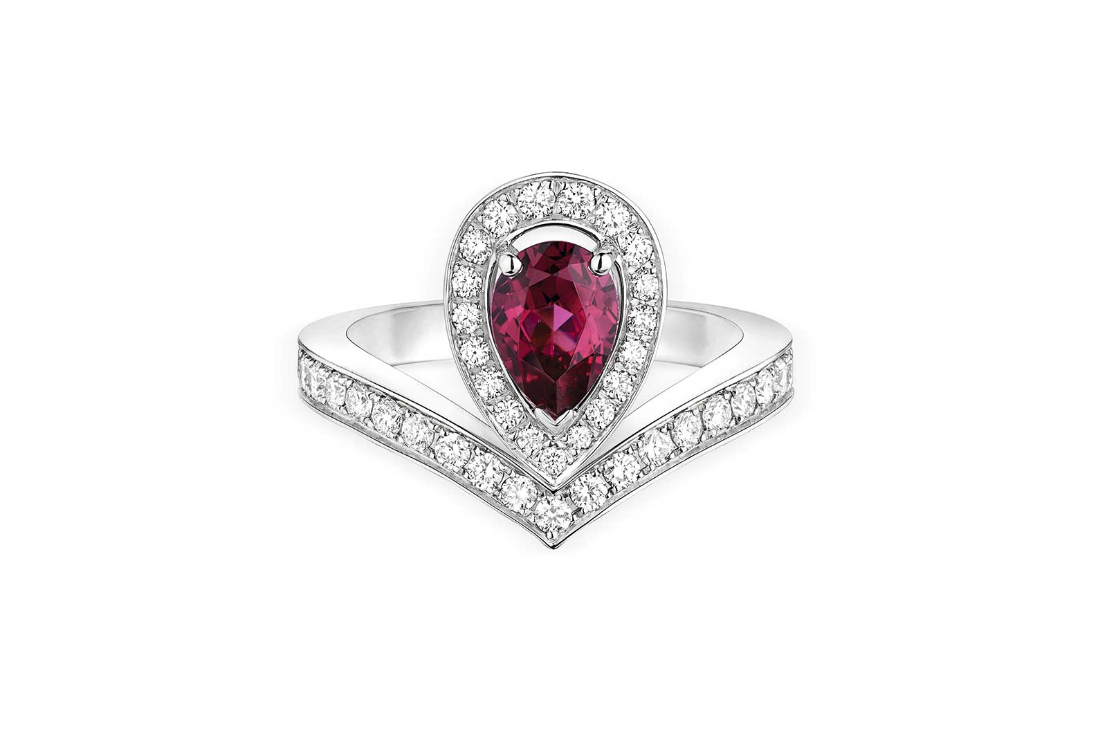 Chaumet 'Joséphine Aigrette' ring with 0.60ct rhodolite garnet and diamonds