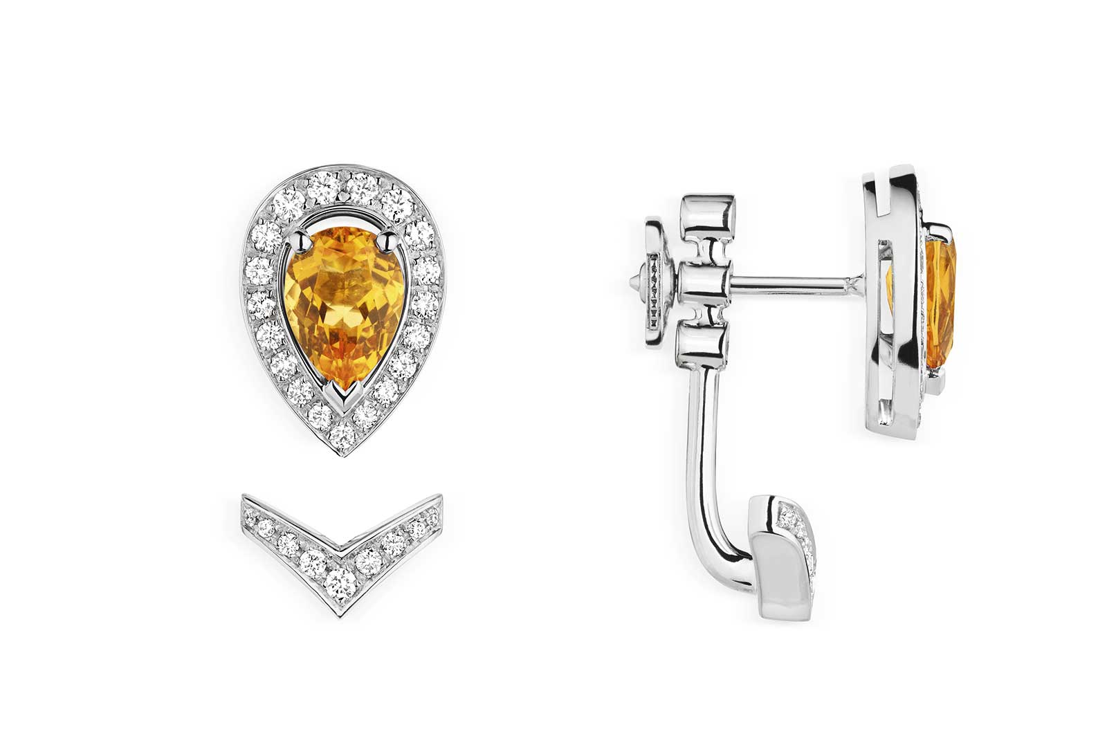  Chaumet 'Joséphine Aigrette' earrings with 0.60ct citrine and diamonds