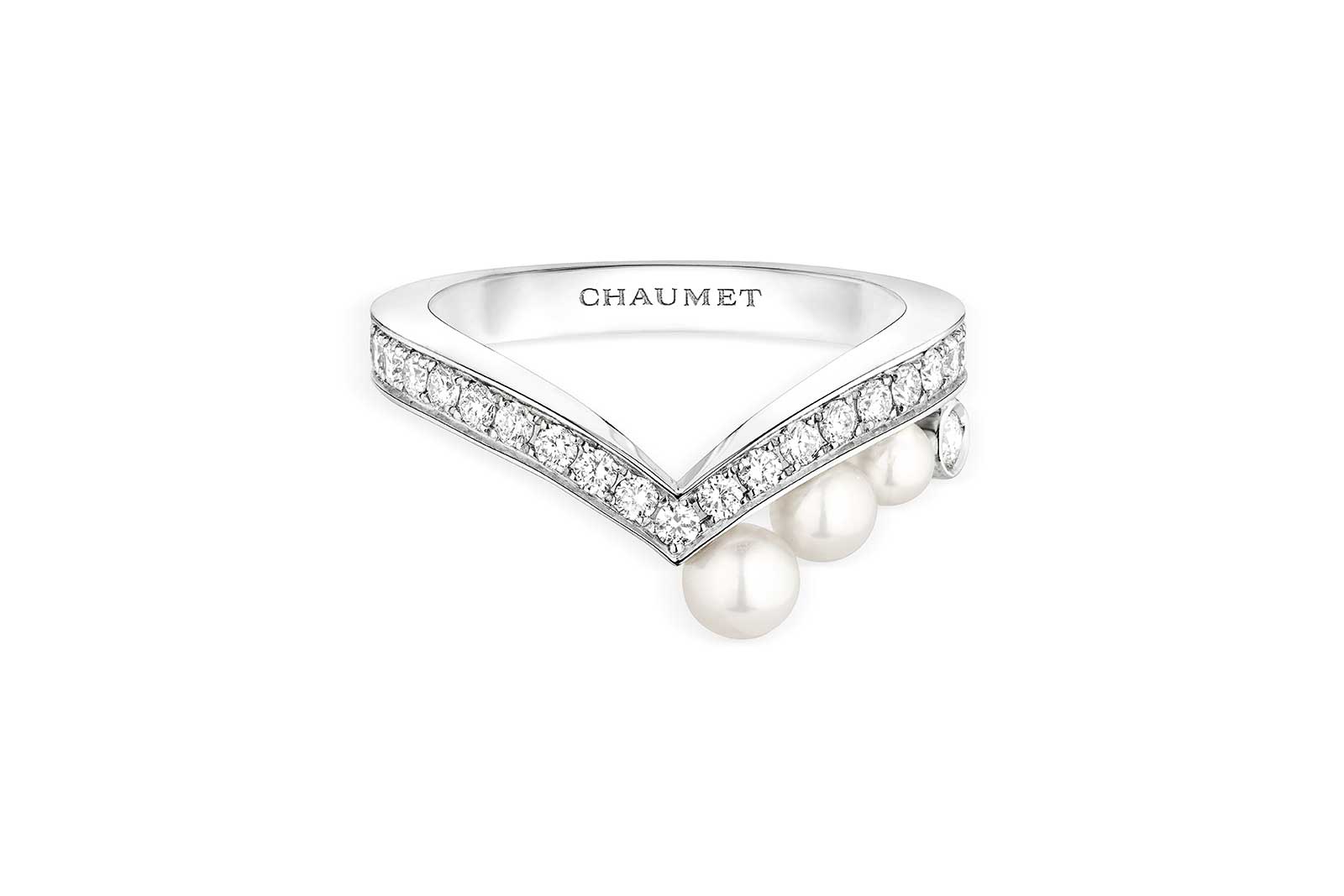  Chaumet 'Joséphine Aigrette' ring with pearls and diamonds