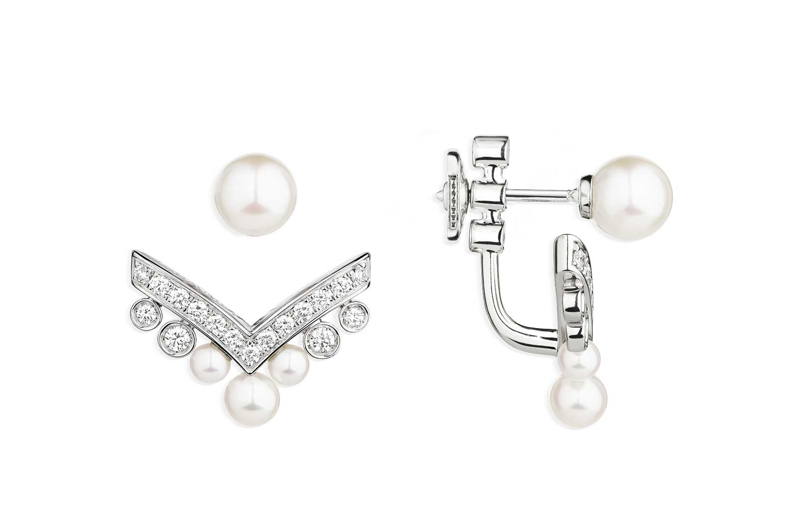 Chaumet 'Joséphine Aigrette' earrings with pearls and diamonds