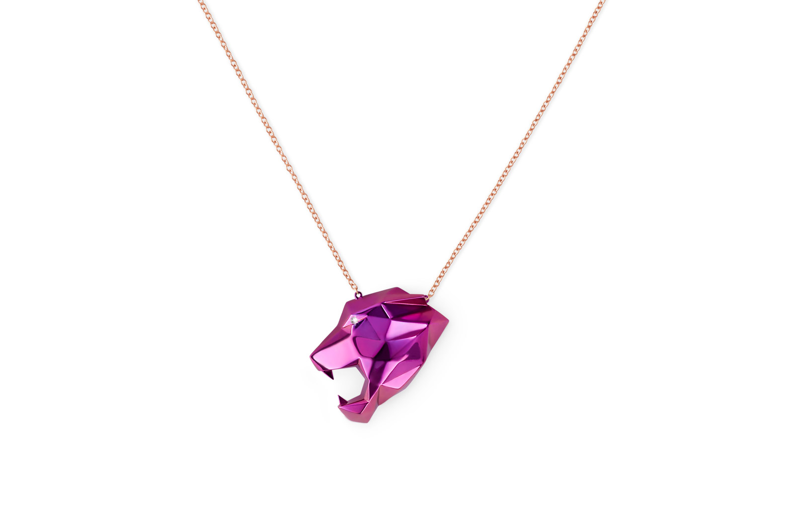 VMAR 'Panthera' pendant with diamonds in titanium and 18k gold