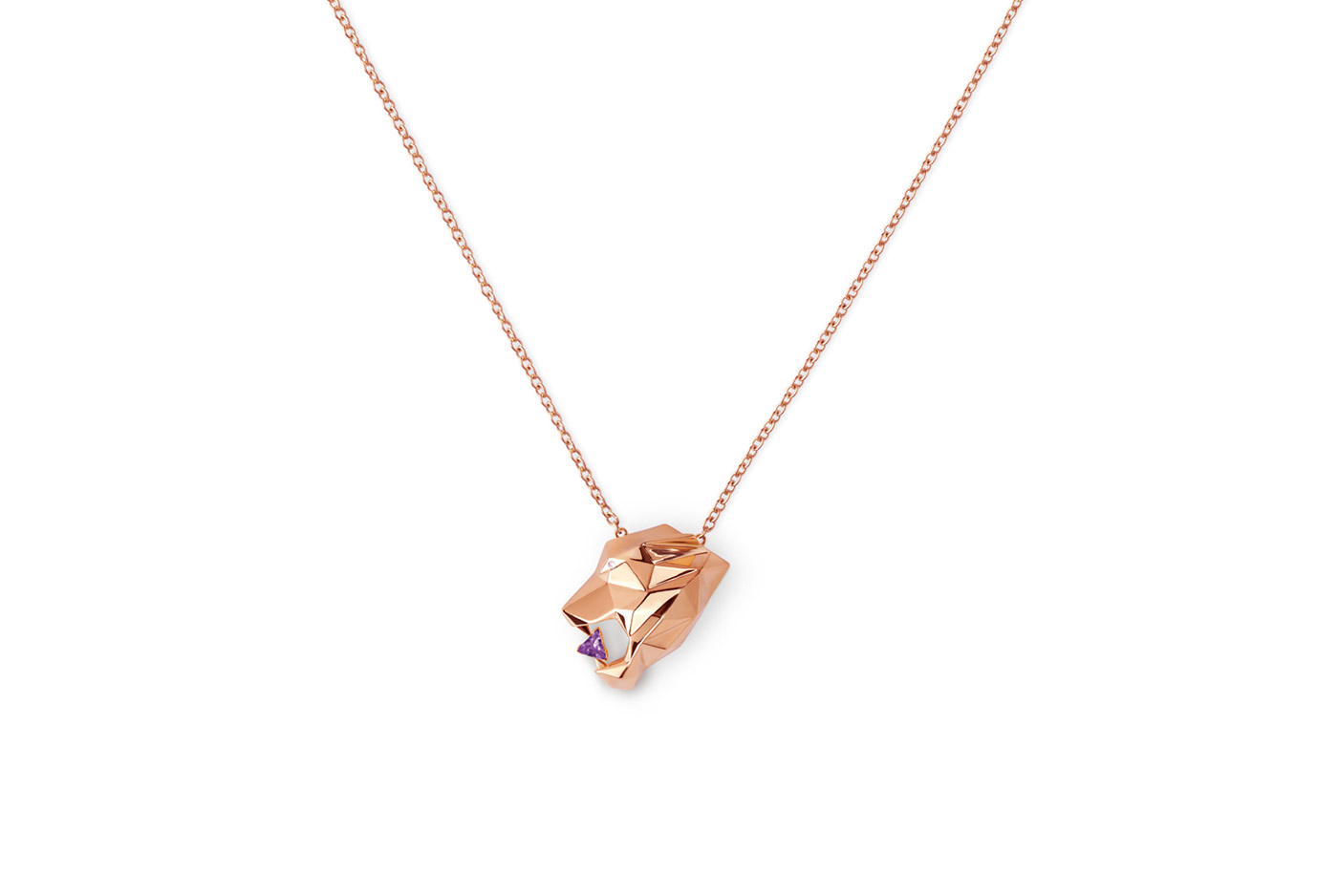  VMAR 'Panthera' pendant with diamonds and amethyst in titanium and 18k gold