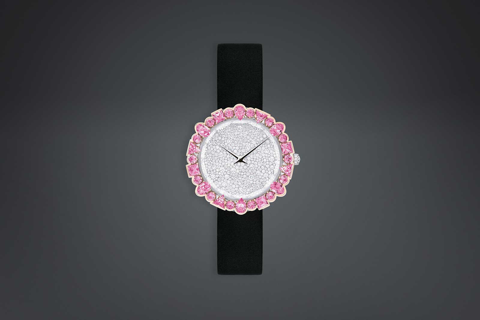 Dior ‘La D de Dior Cocotte’ watch with pink sapphires and diamonds in 18k white gold