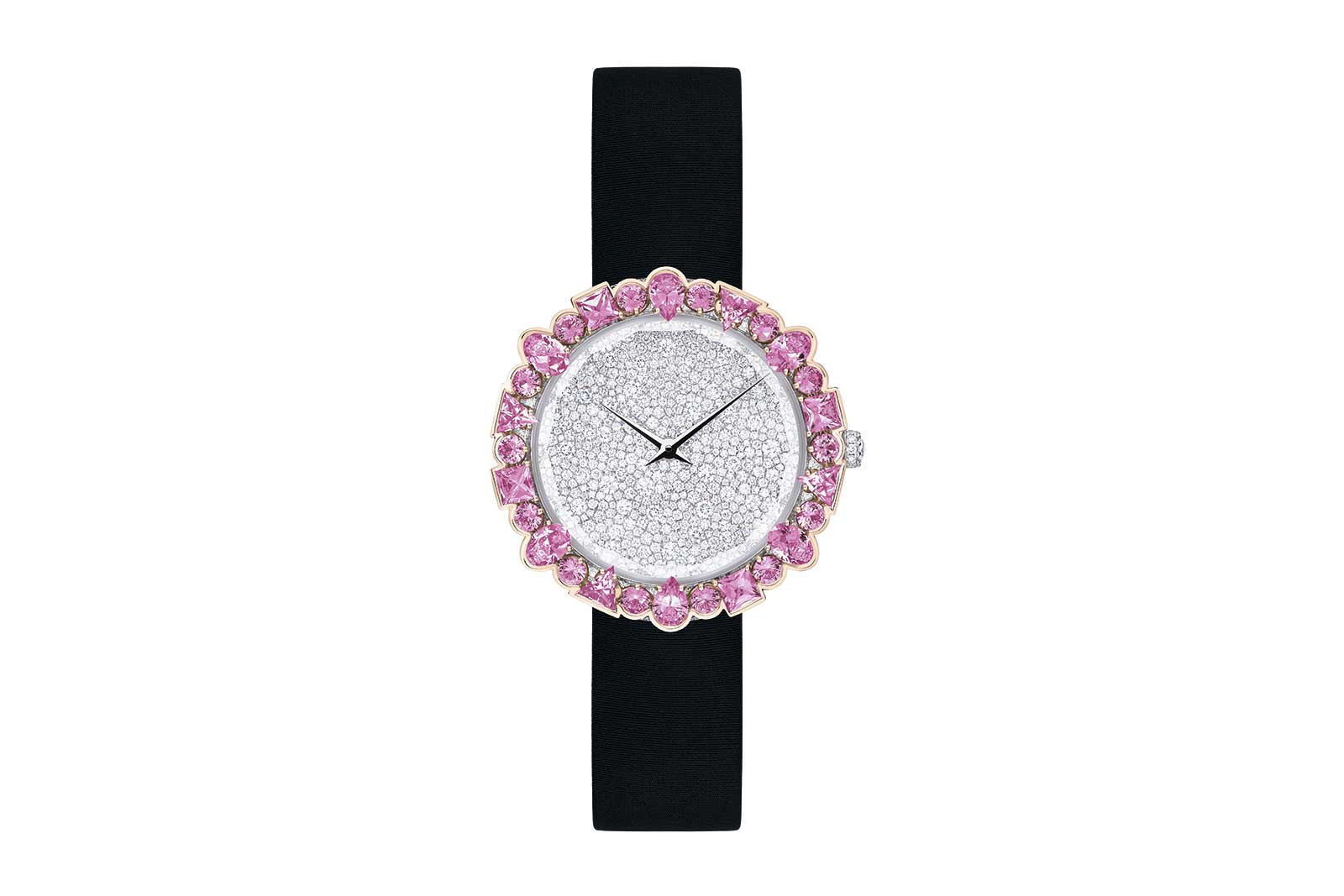  Dior ‘La D de Dior Cocotte’ watch with pink sapphires and diamonds in 18k white gold