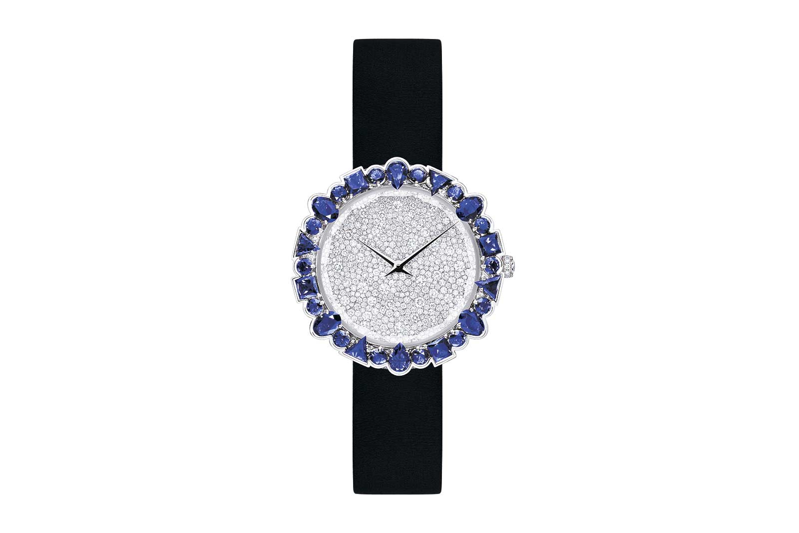  Dior ‘La D de Dior Cocotte’ watch with sapphires and diamonds in 18k white gold