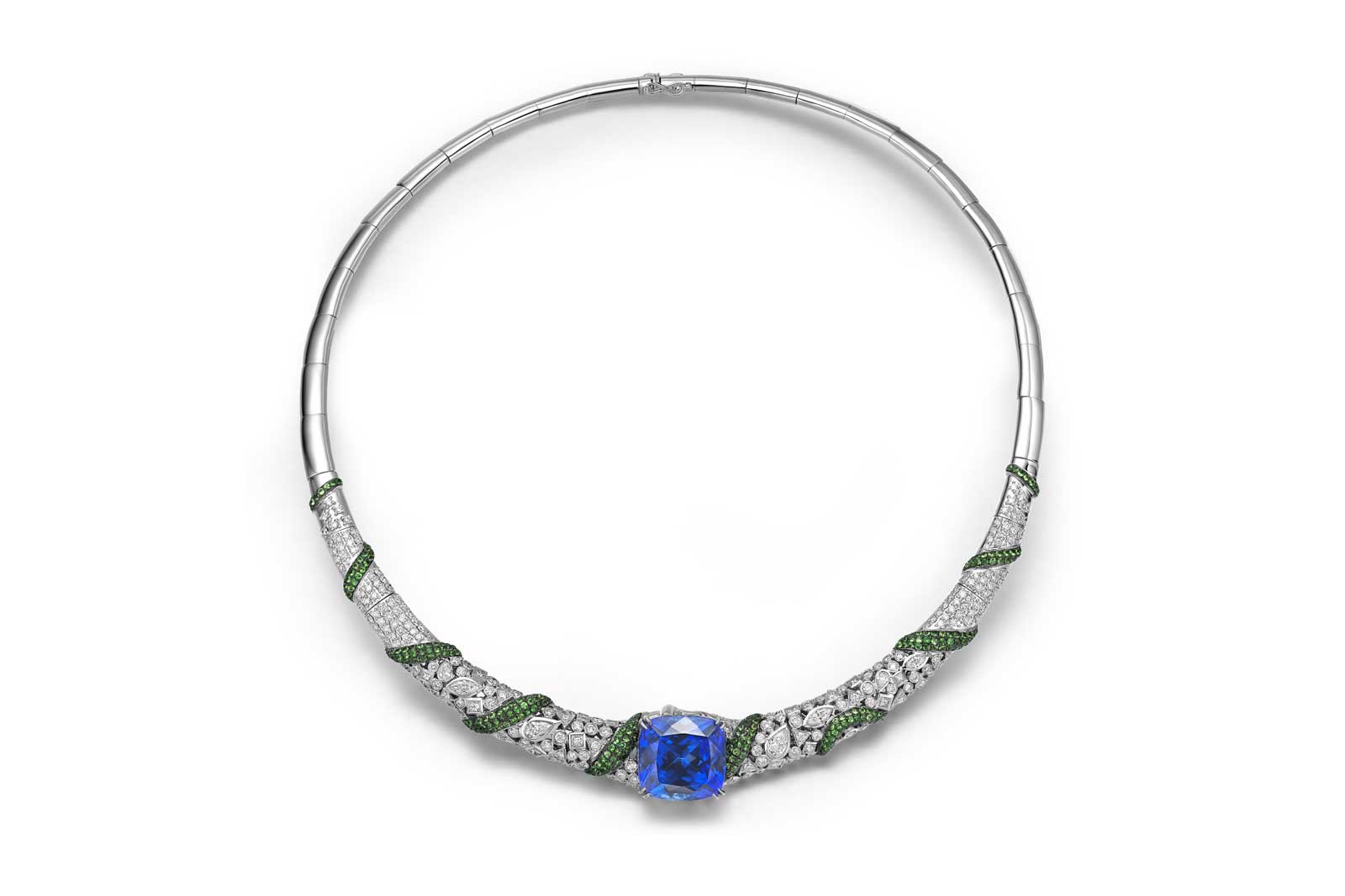  Fei Liu choker with tanzanite, tsavorites, diamonds in 18k white gold