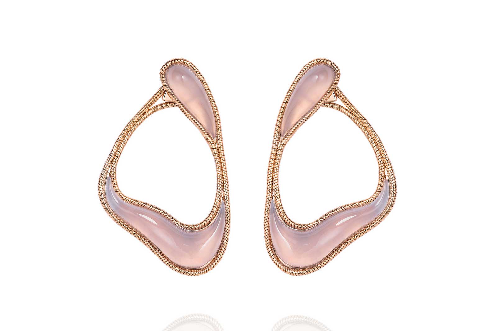  Fernando Jorge ‘Stream’ earrings with chalcedony in 18k yellow gold
