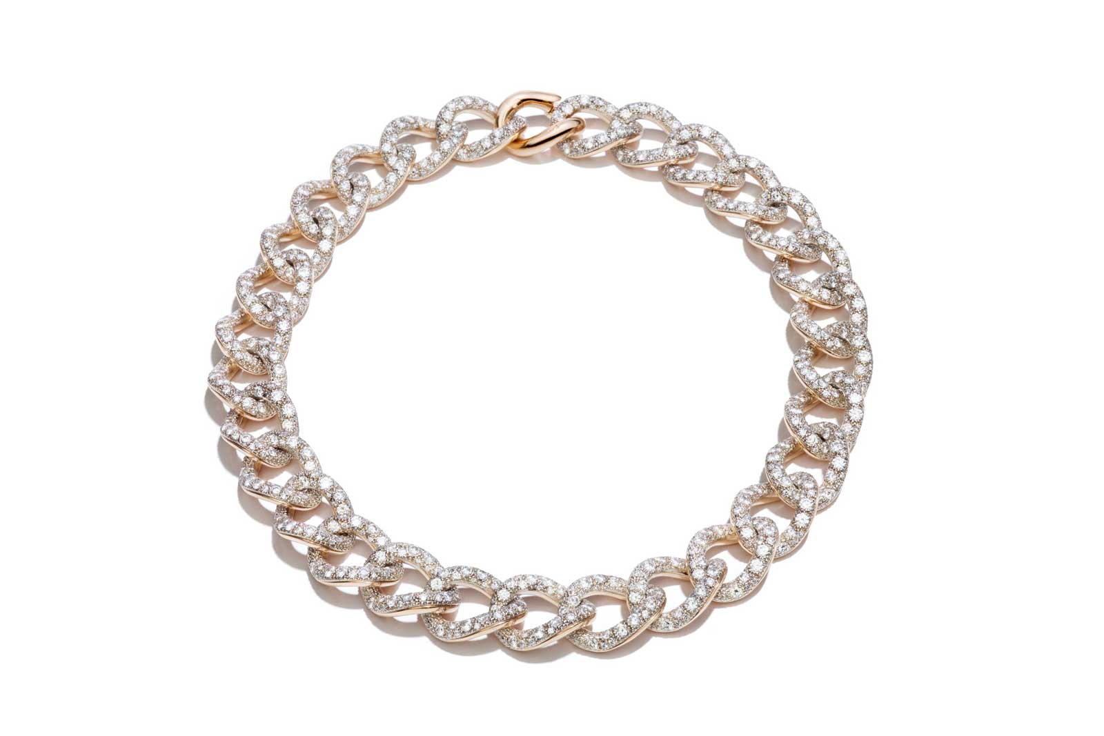  Pomellato 'Tango' necklace with diamonds in 18k rose gold